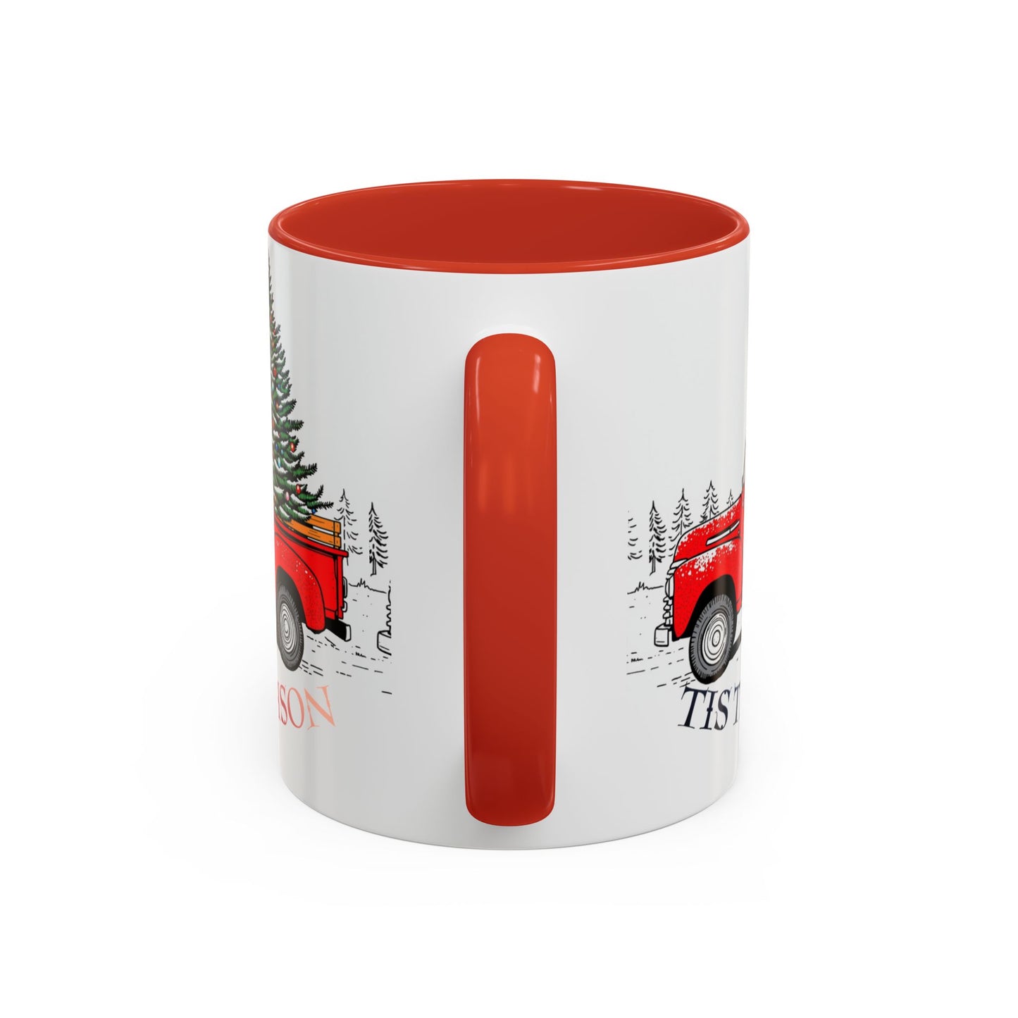 Holiday Accent Coffee Mug - 'Tis the Season Red Truck Design