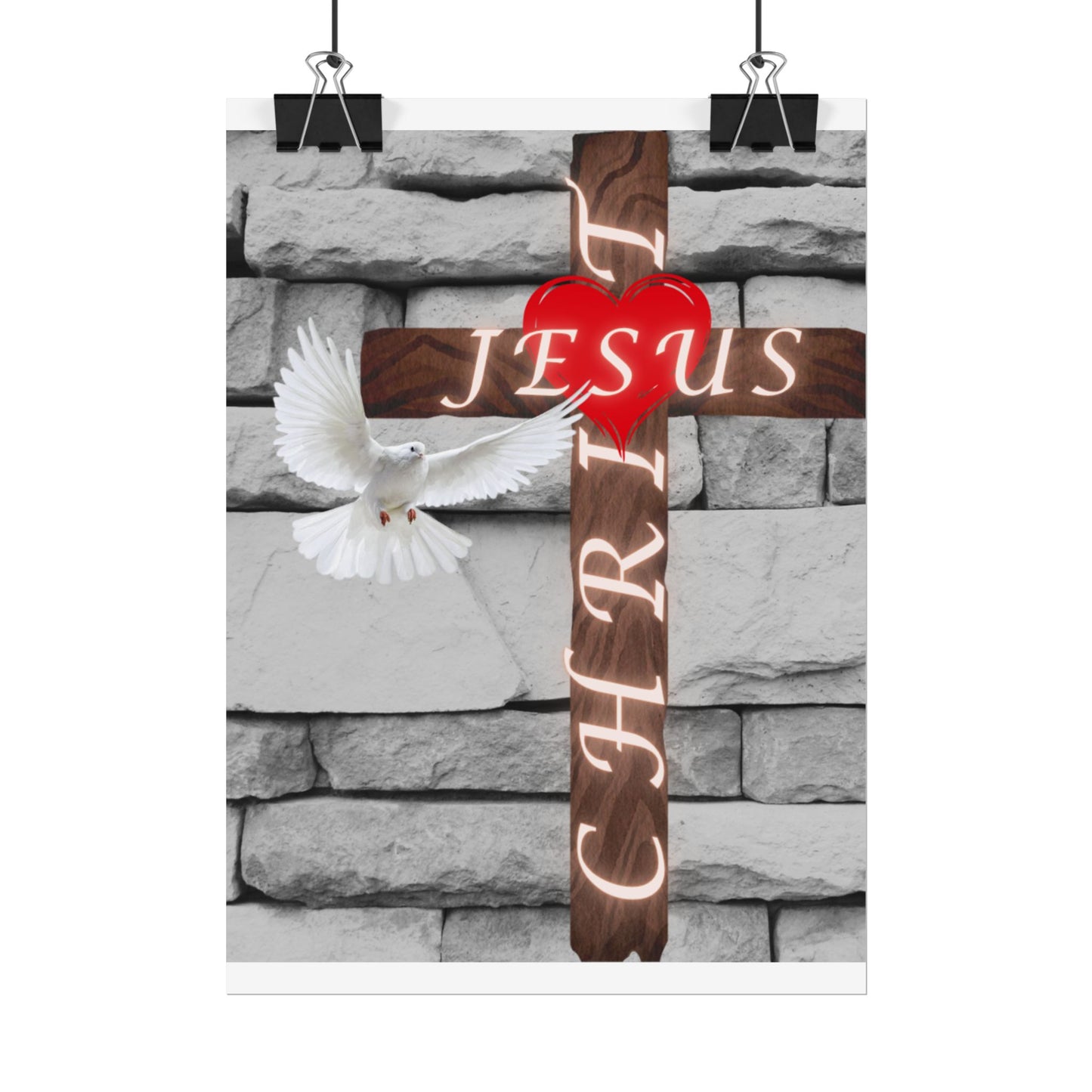 Poster Art with Cross and Holy Spirit