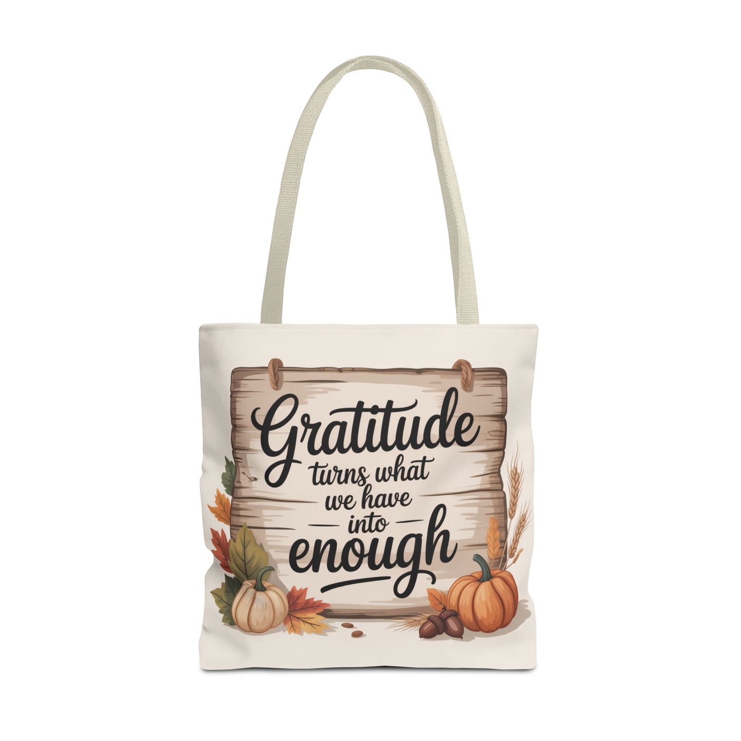 Gratitude Fall Tote Bag, Perfect for Thanksgiving, Eco-Friendly Shopping, Autumn Decor, Gift for Her