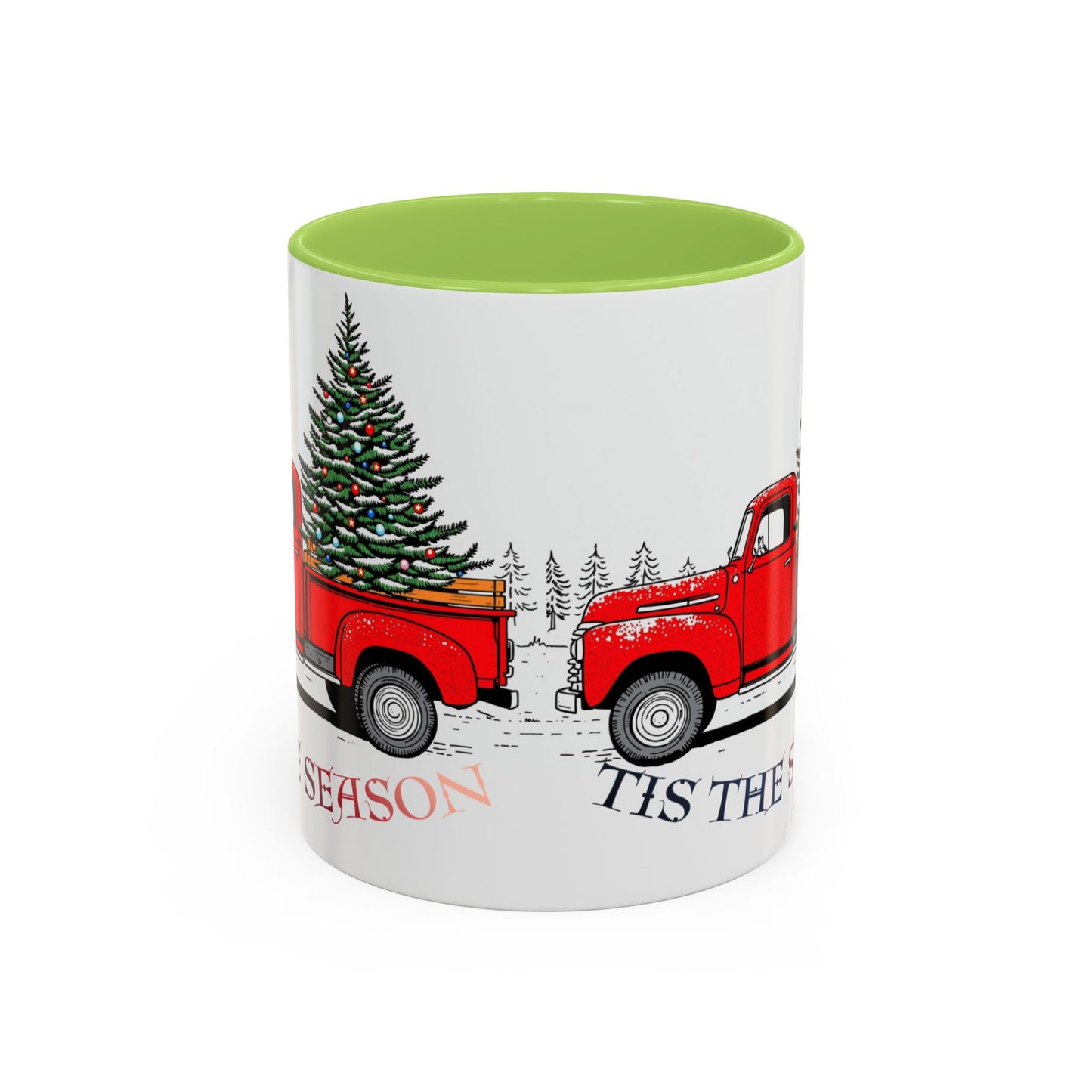 Holiday Accent Coffee Mug - 'Tis the Season Red Truck Design
