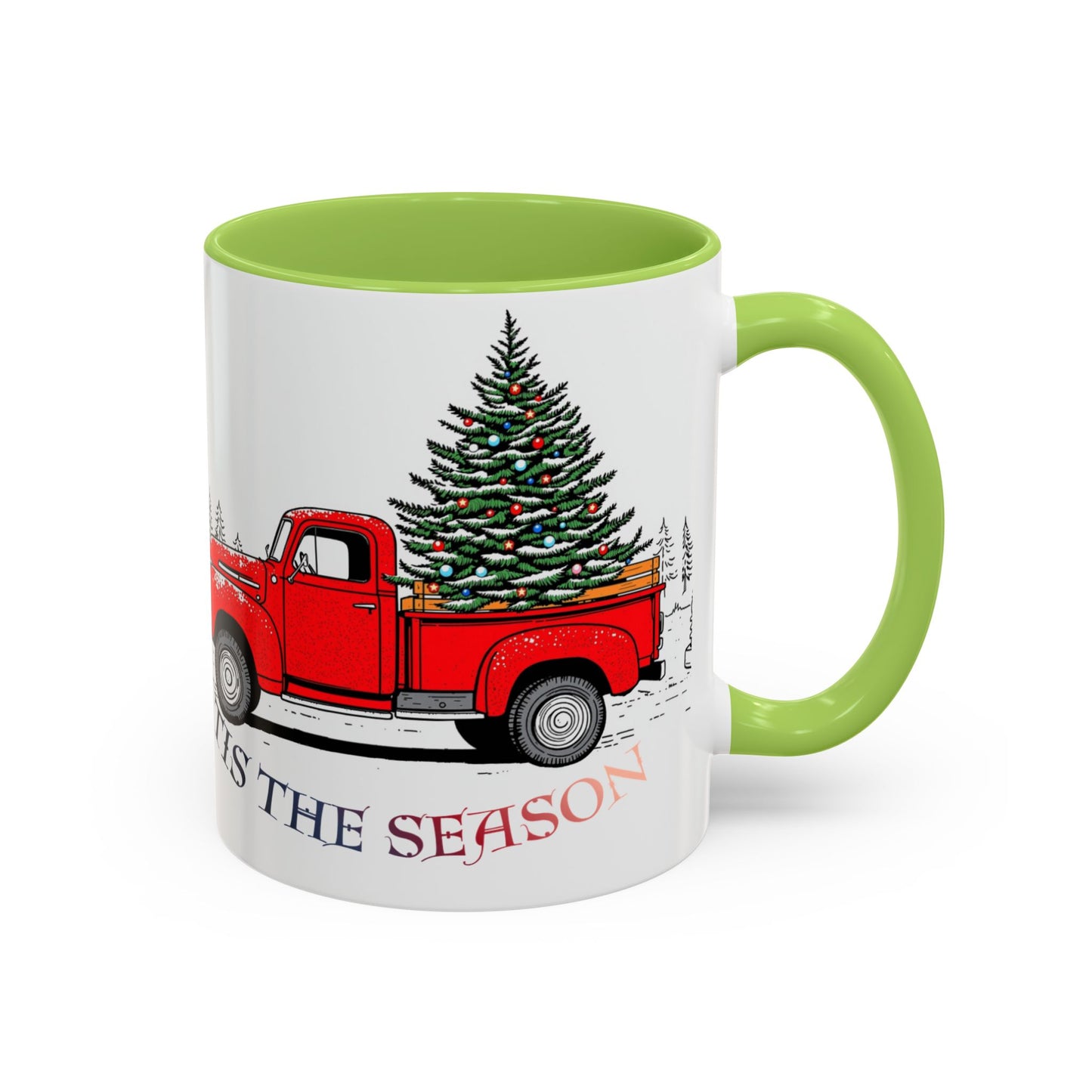 Holiday Accent Coffee Mug - 'Tis the Season Red Truck Design