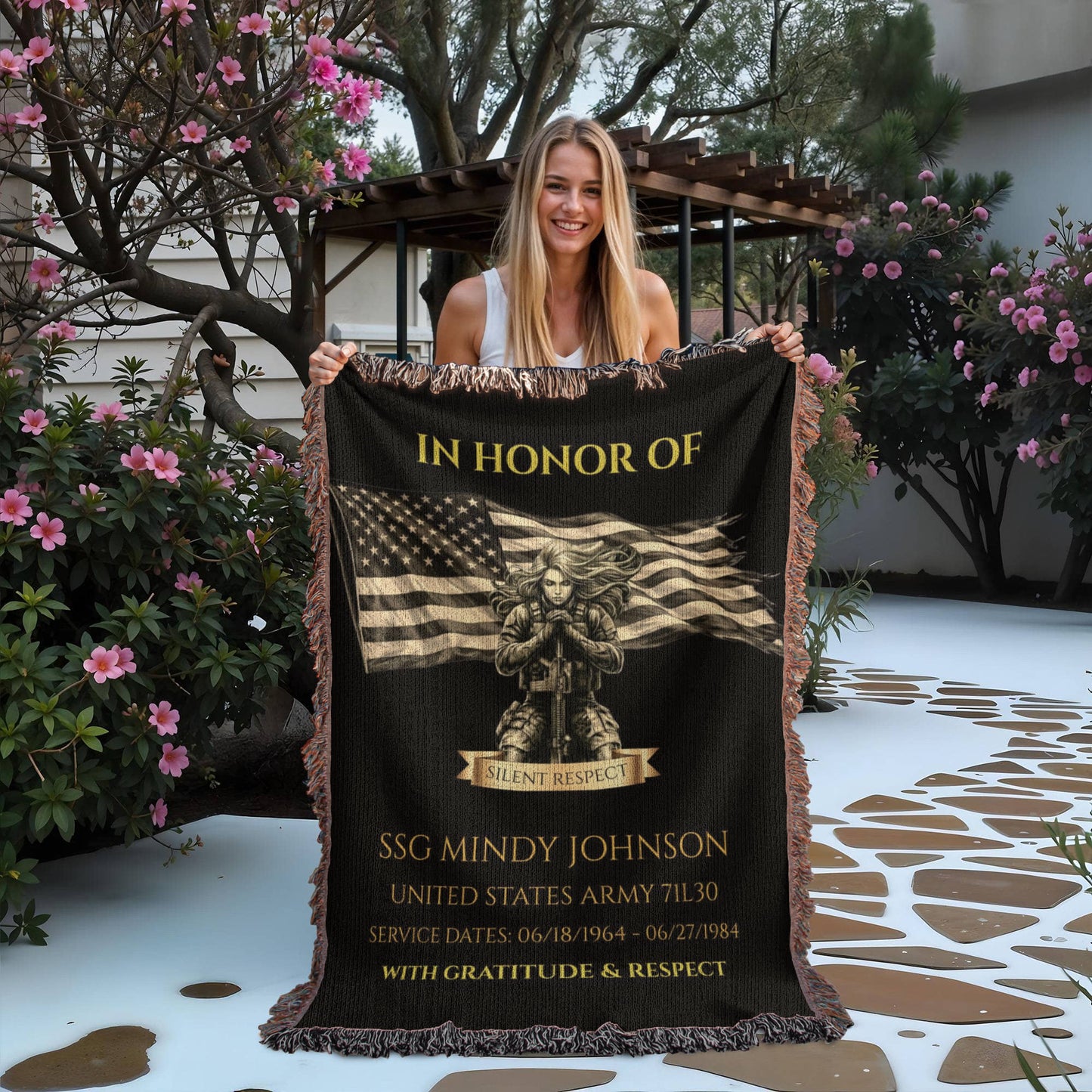 Personalized Veteran Wall Display Blanket – A Daily Tribute of Honor for a Living Service Member