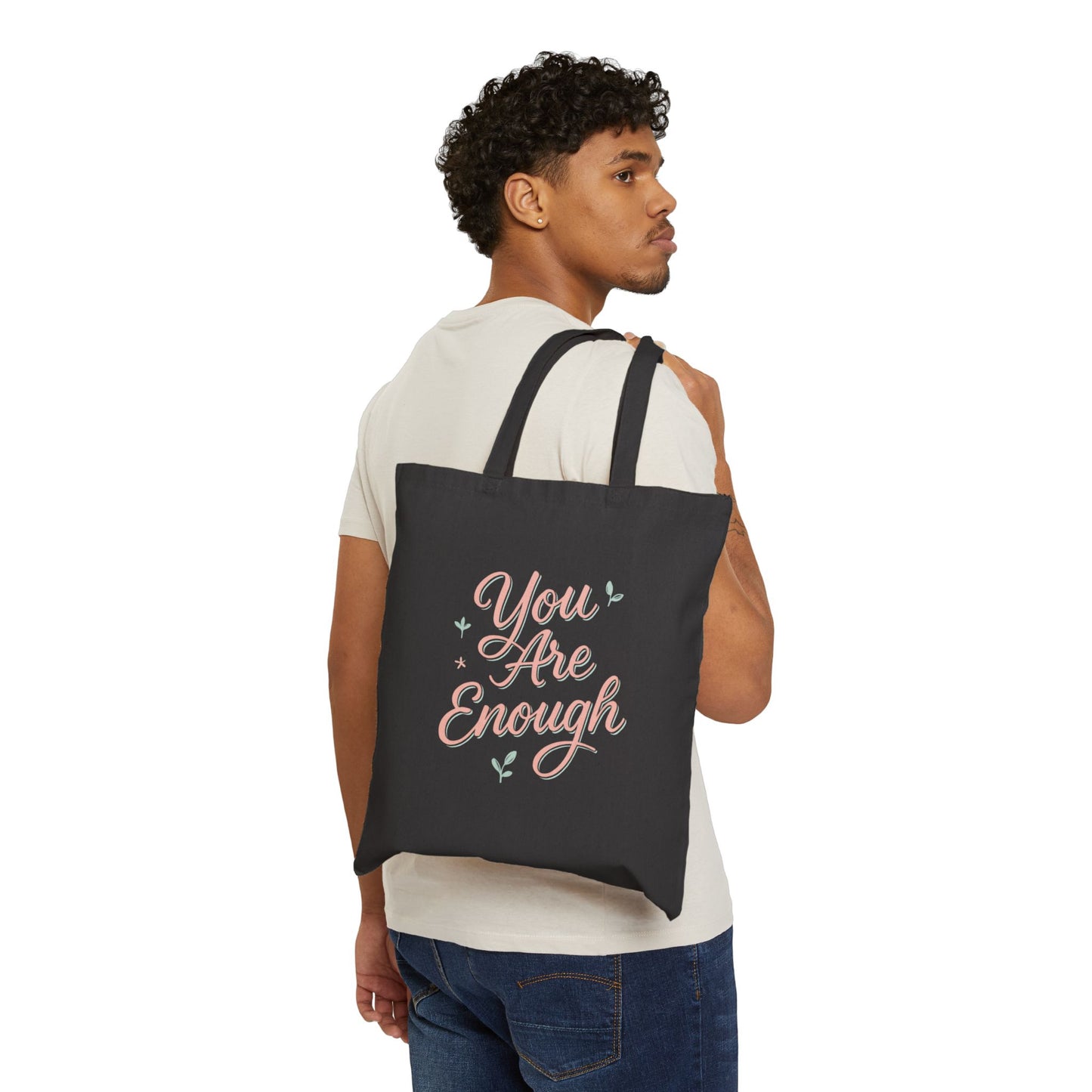 Cotton Canvas Tote Bag - You Are Enough Design