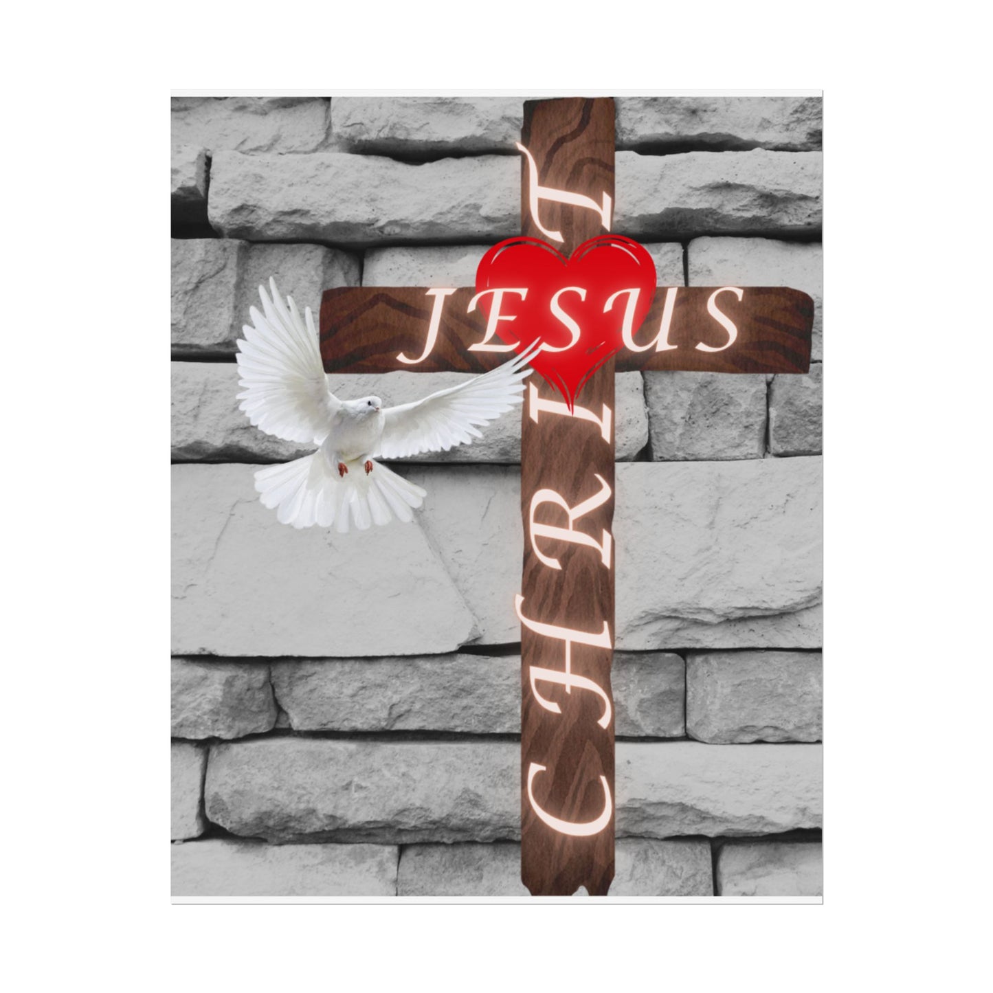 Poster Art with Cross and Holy Spirit