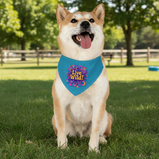 Vibrant Pet Bandana Collar - "Live Wild!" Style, Fun Accessory for Dogs, Cute Gift for Pet Lovers, Dog Birthday, Pet Adoption, Outdoor [...]