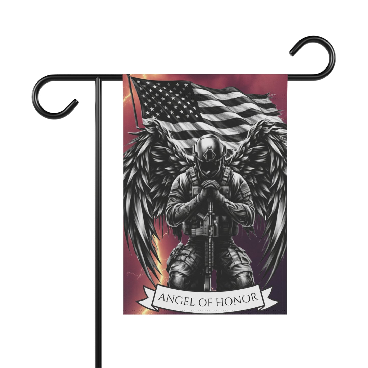 Angel of Honor Soldier Garden Flag | Military Memorial House Banner