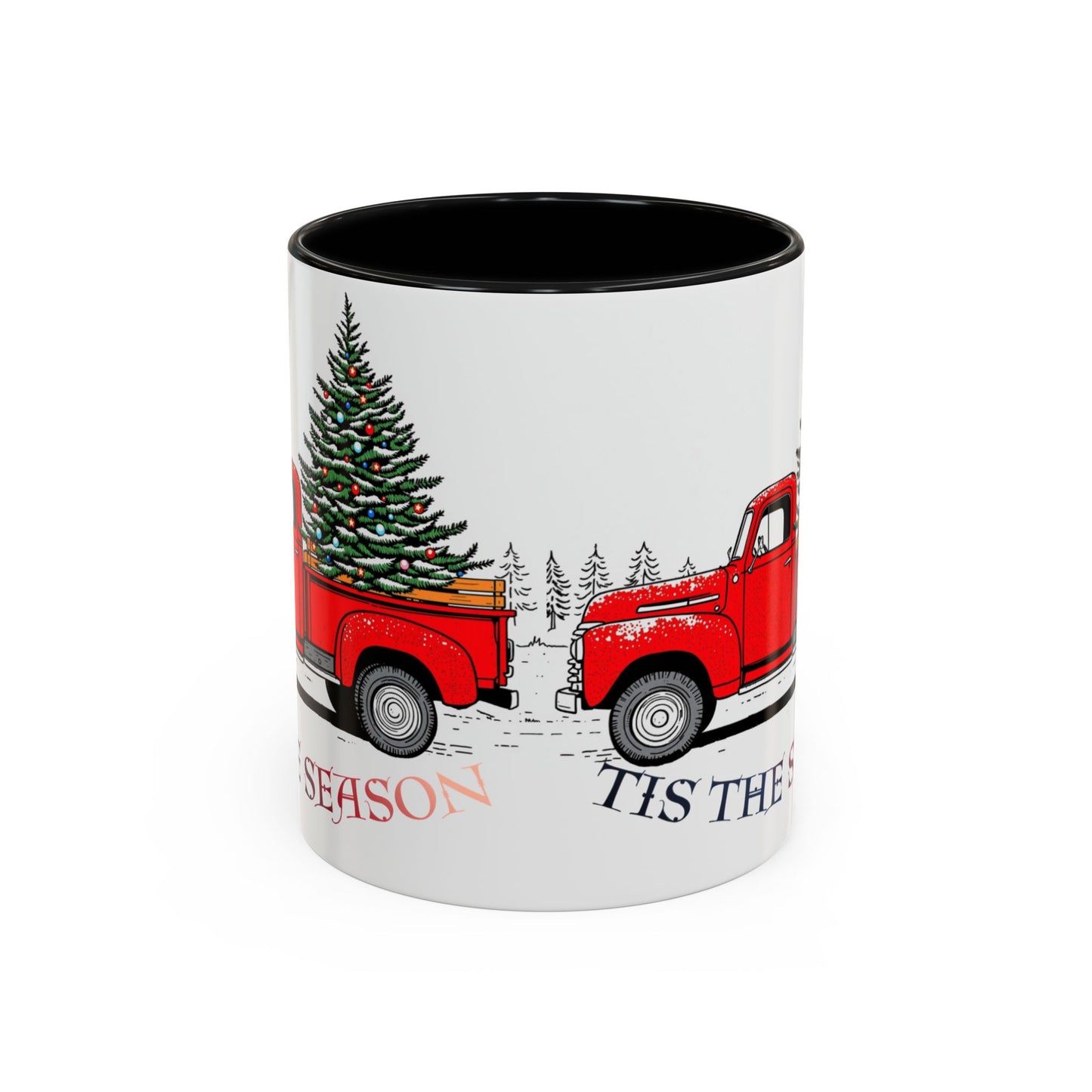 Holiday Accent Coffee Mug - 'Tis the Season Red Truck Design