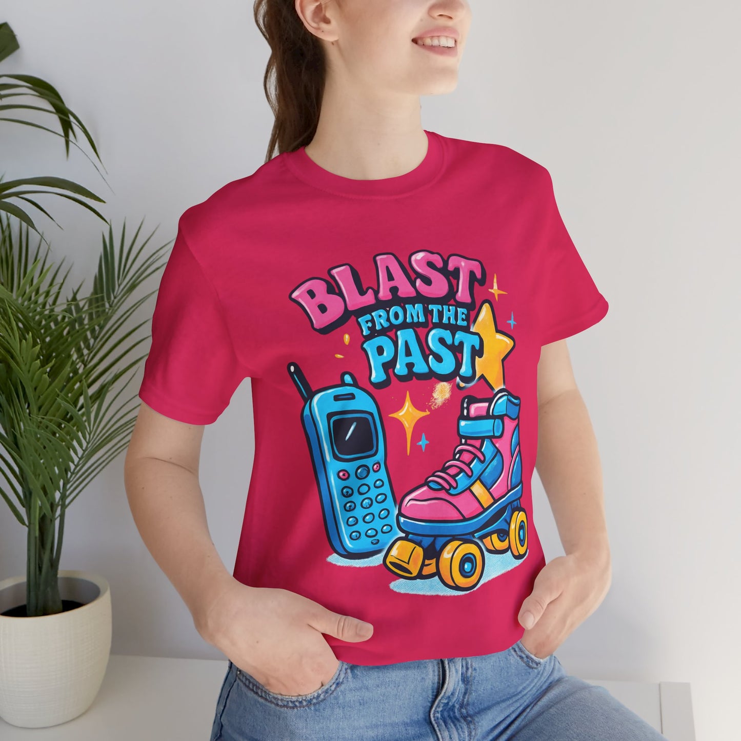 Retro Tee - Roller Skates & Cordless Phones Design