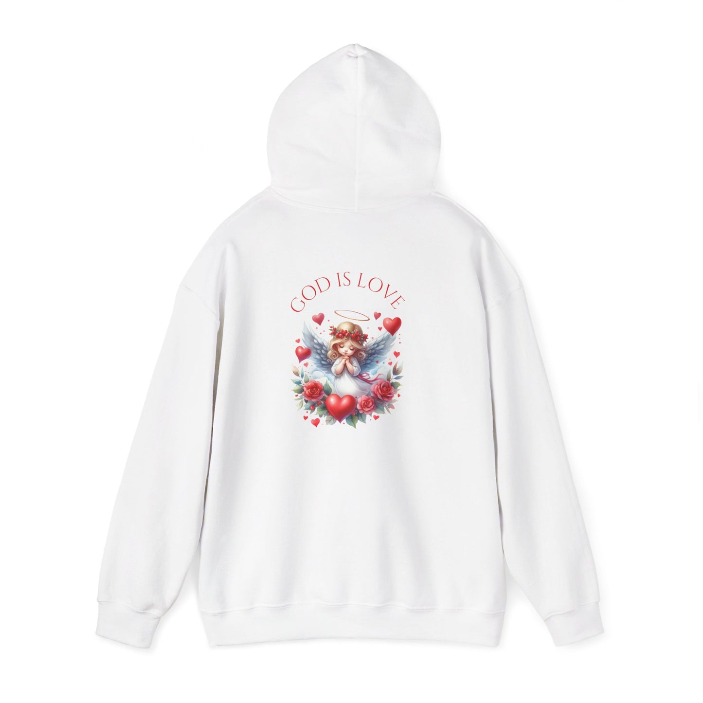 Angel Heart Hoodie — 'God Is Love' Vintage Cherub Hoodie, Romantic Valentine Pullover