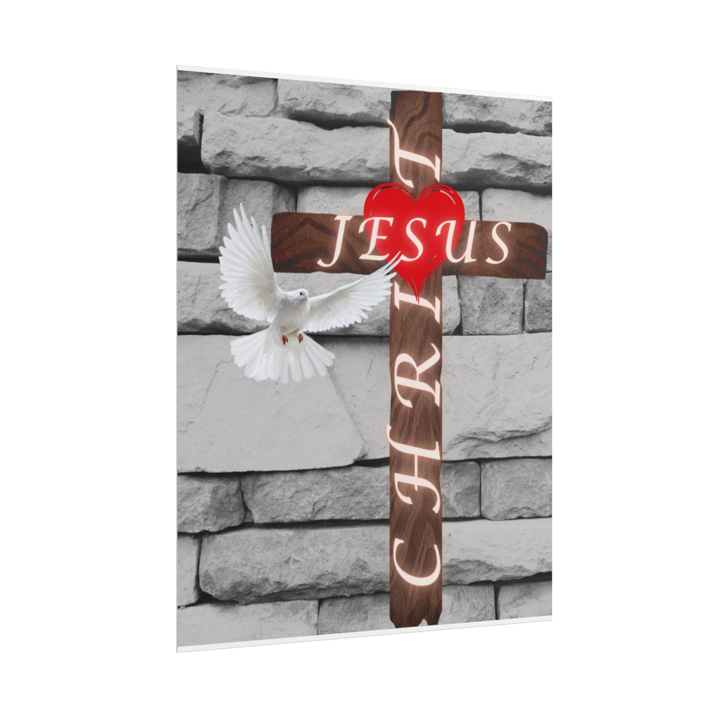 Poster Art with Cross and Holy Spirit