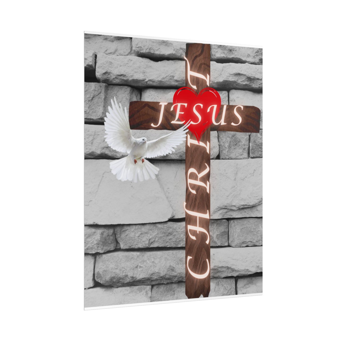 Poster Art with Cross and Holy Spirit