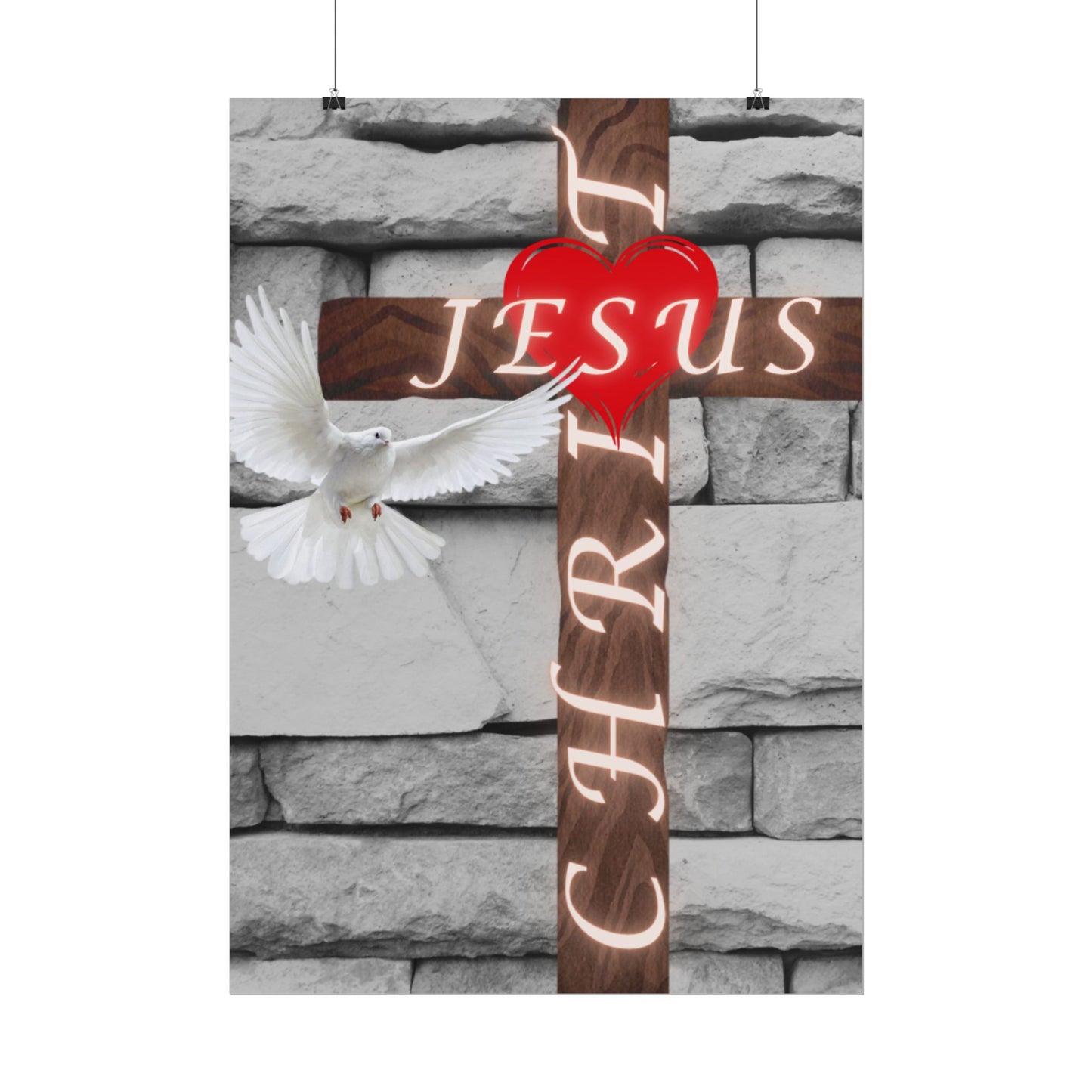 Poster Art with Cross and Holy Spirit