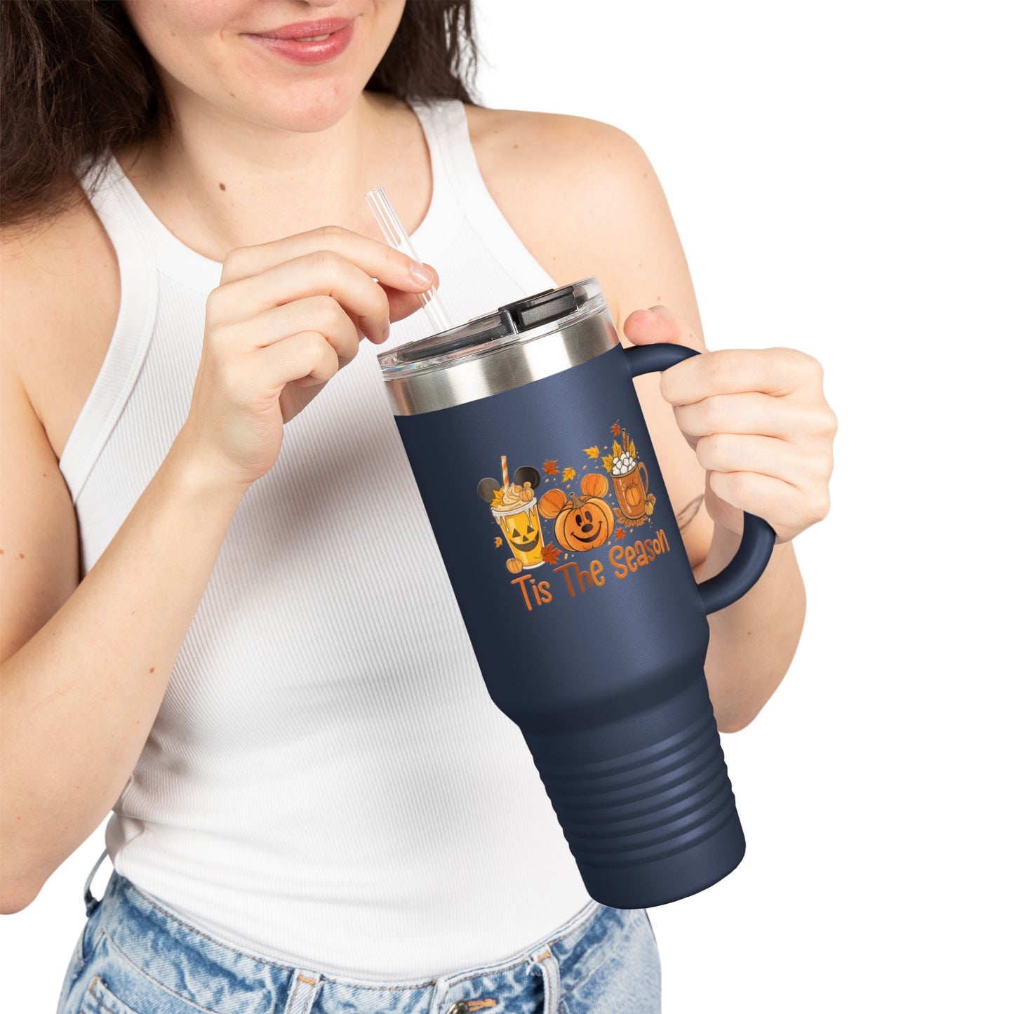 Tis The Season Insulated Travel Mug, 40oz - Fall Vibes, Pumpkin Spice Lover, Coffee Travel Cup, Halloween Gift