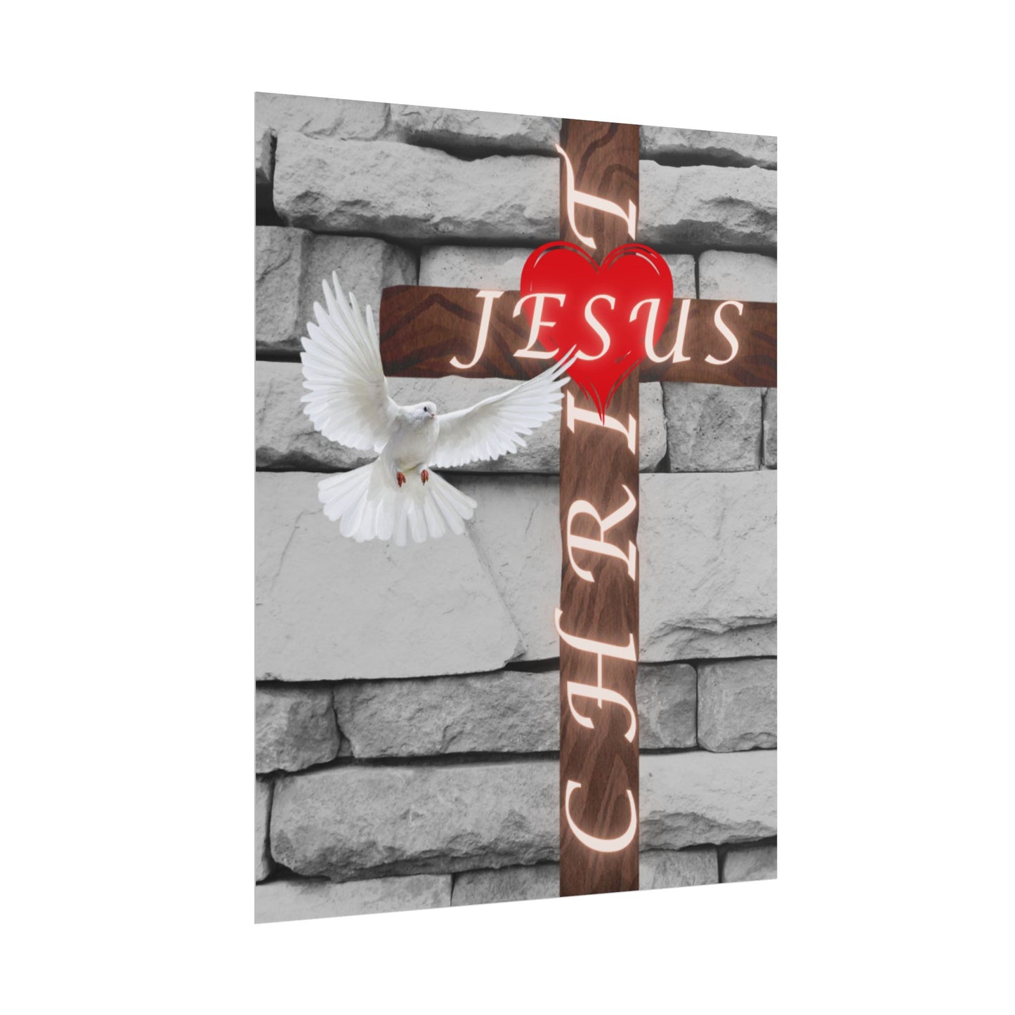 Poster Art with Cross and Holy Spirit