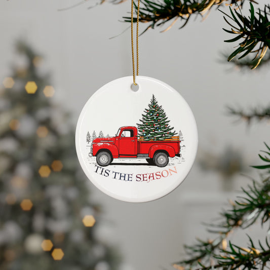 Christmas Truck Ceramic Ornaments