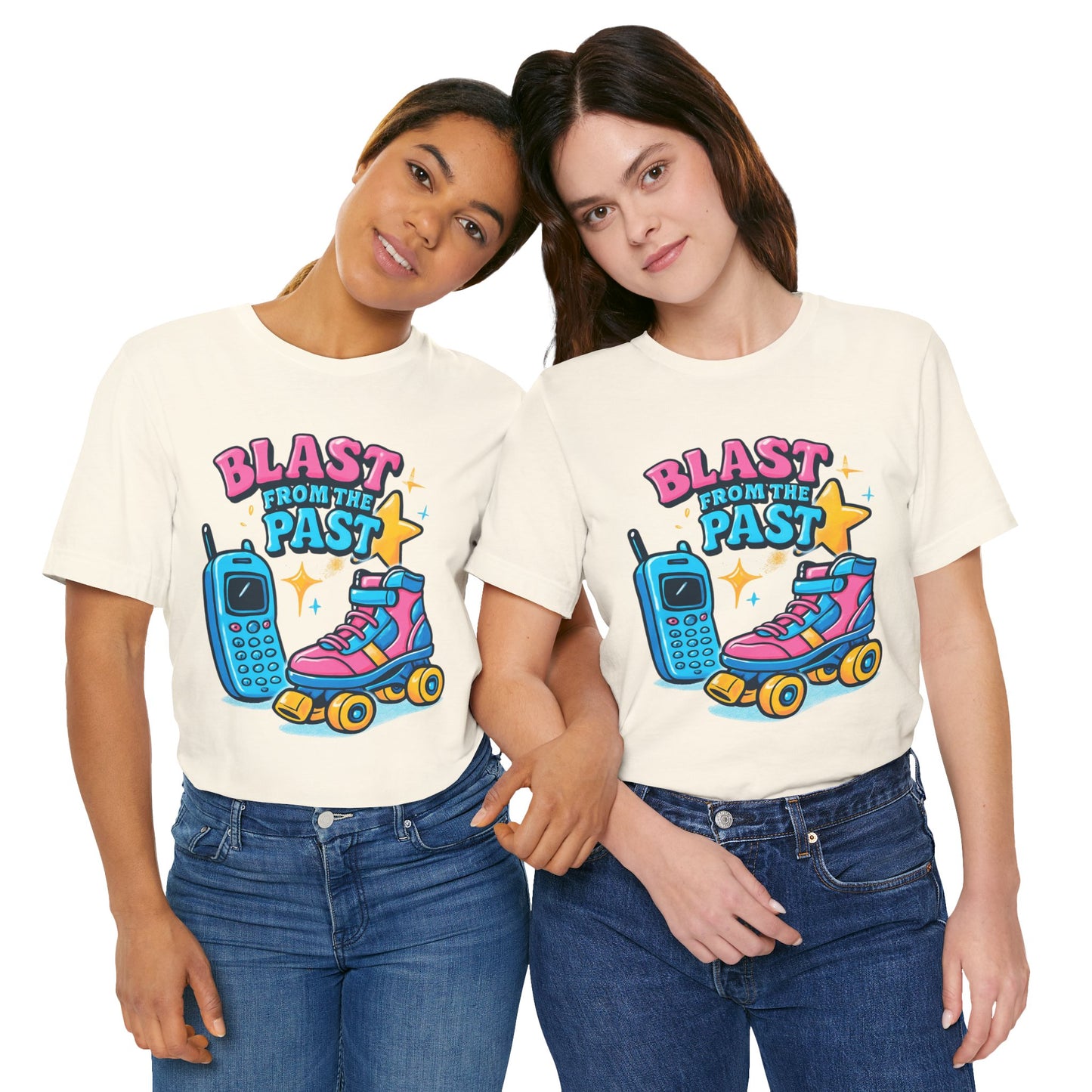 Retro Tee - Roller Skates & Cordless Phones Design
