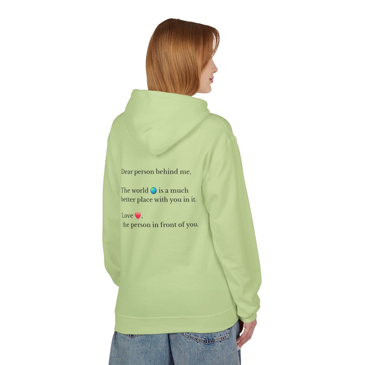 "You Are Enough" Inspirational Hoodie with Pointing Design (Back Message: Encouraging Note)