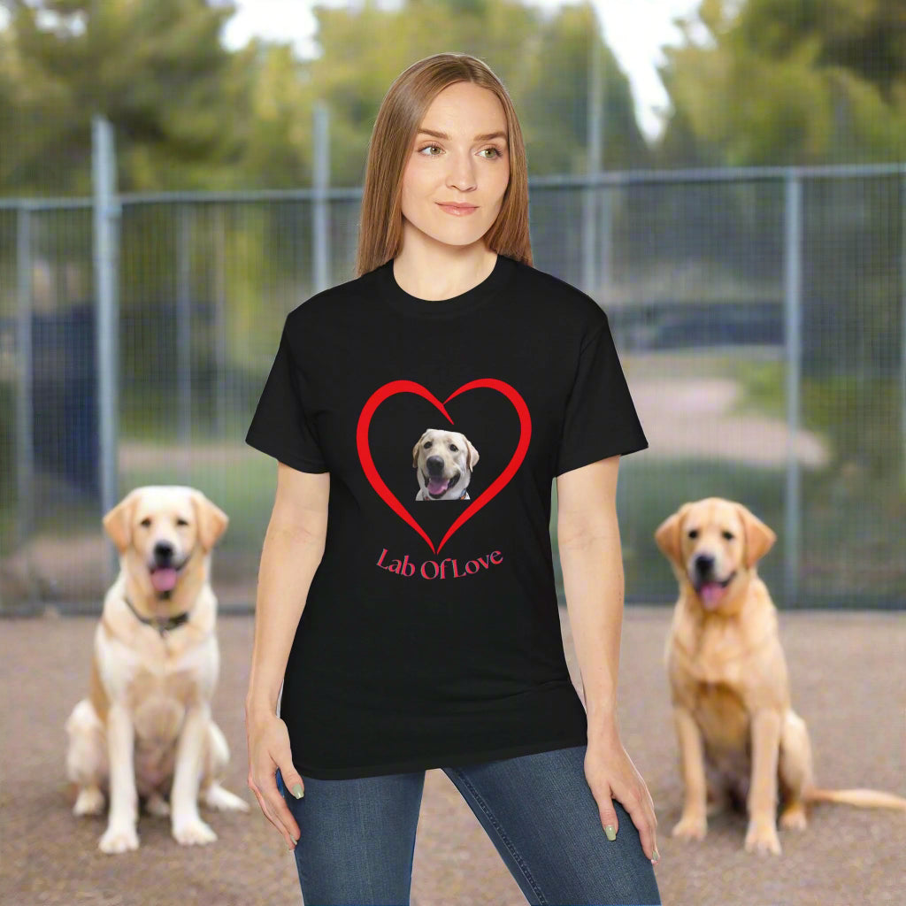 Heart Love Dog Unisex Tee - Pet Lovers Gift, Valentine's Day Apparel