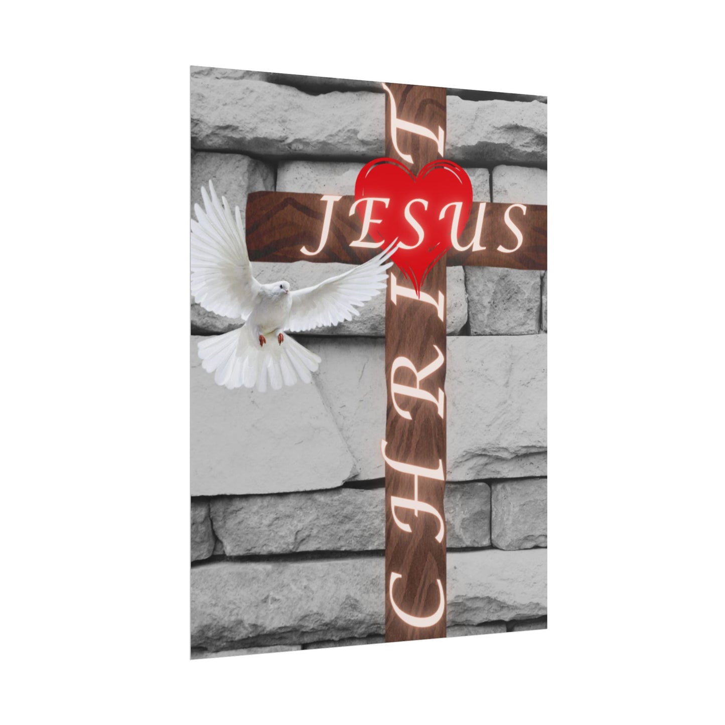 Poster Art with Cross and Holy Spirit