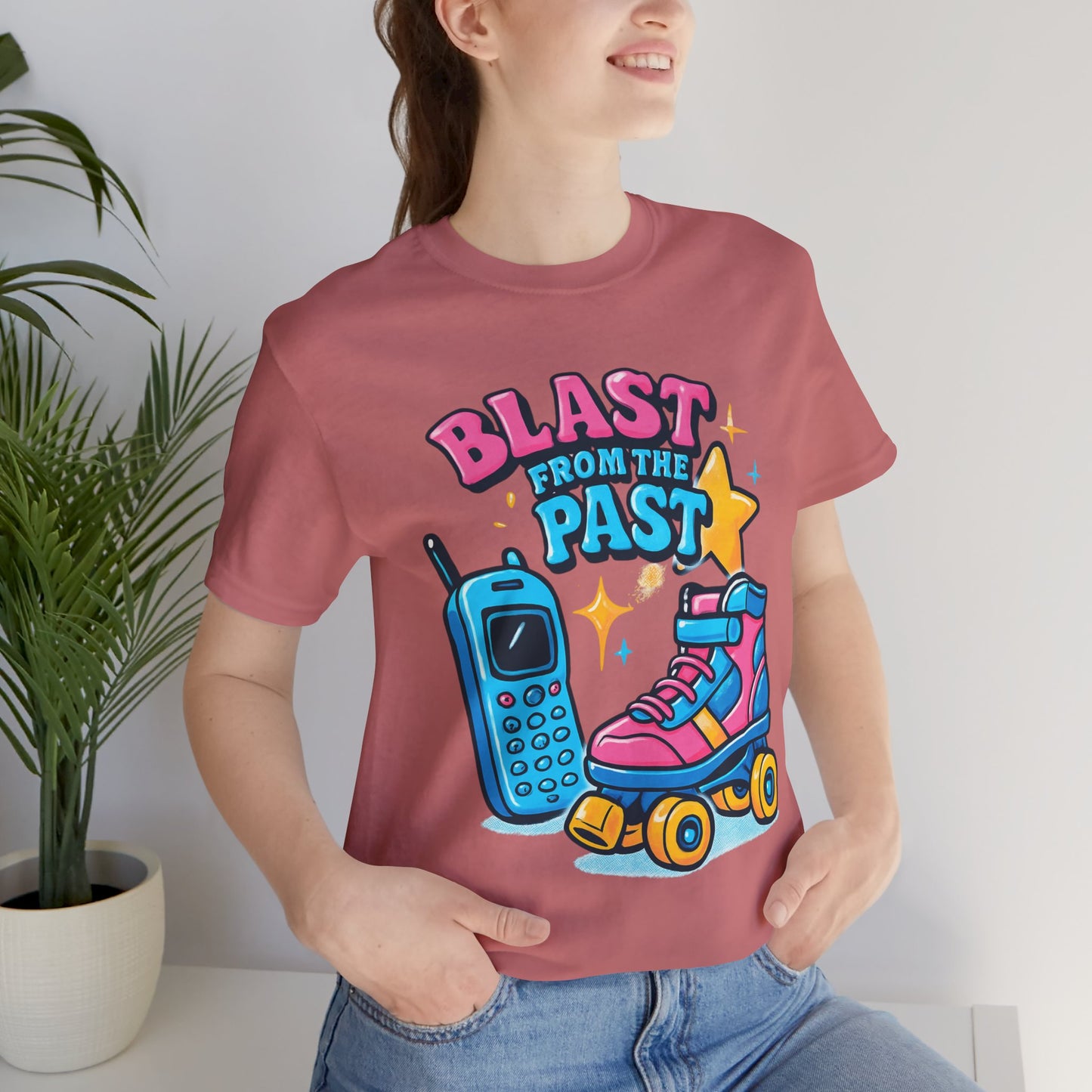 Retro Tee - Roller Skates & Cordless Phones Design