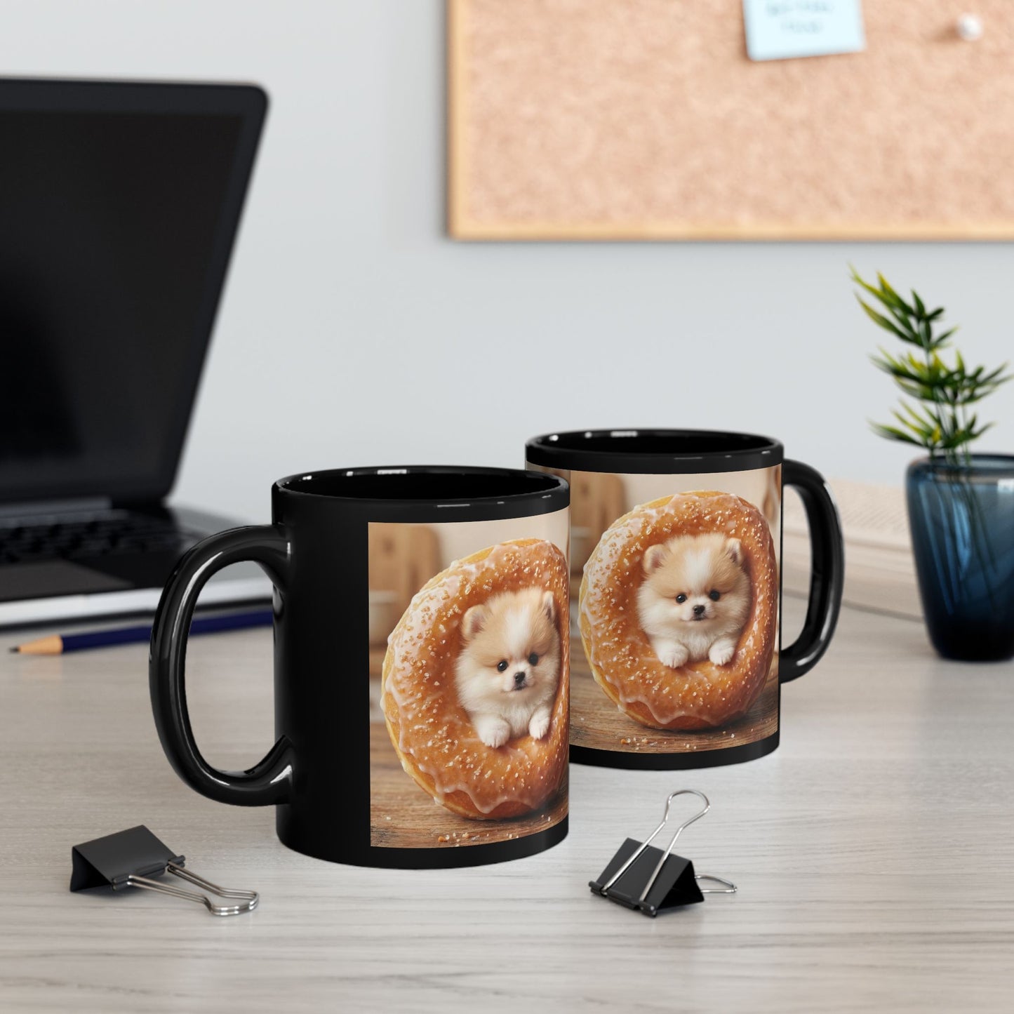 Potato Puppy Coffee Mug — Cute Dog Lover 11oz & 15oz Black Cup