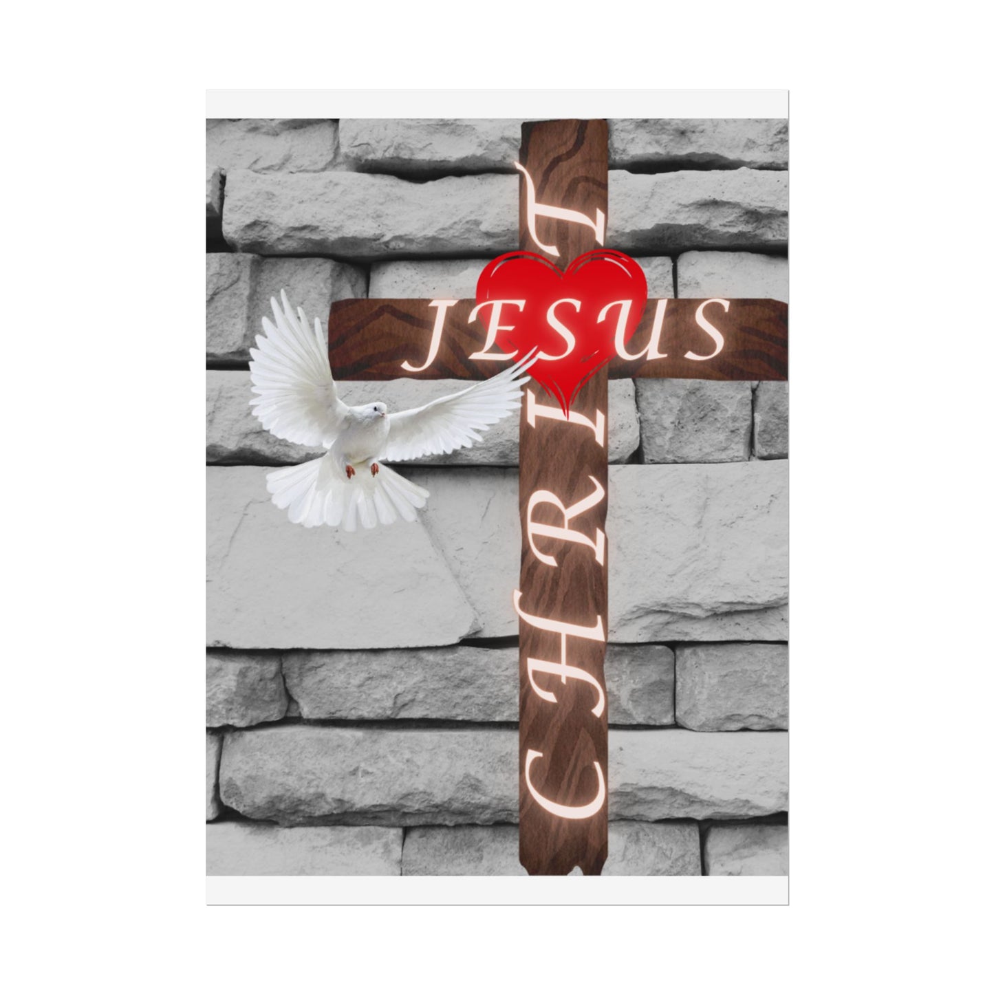 Poster Art with Cross and Holy Spirit