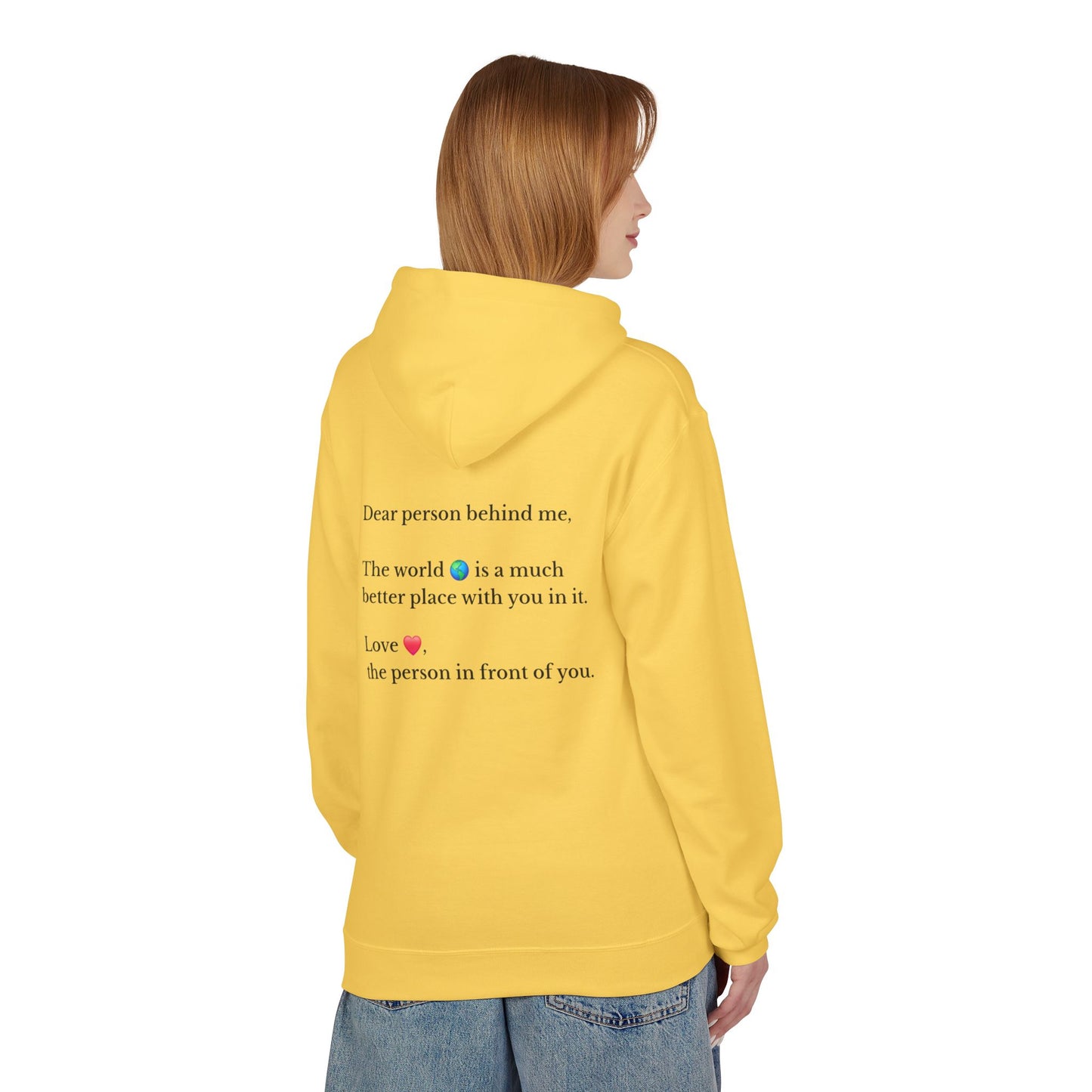 "You Are Enough" Inspirational Hoodie with Pointing Design (Back Message: Encouraging Note)