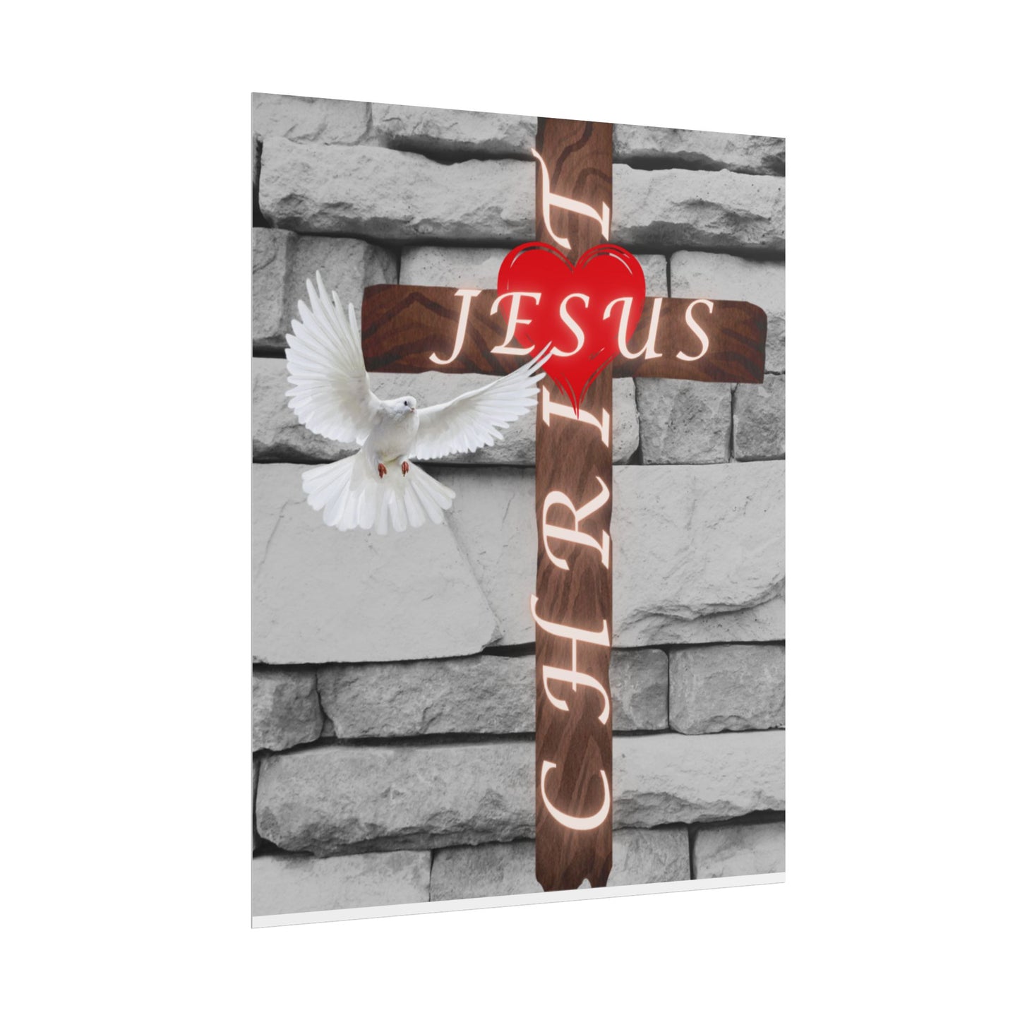 Poster Art with Cross and Holy Spirit