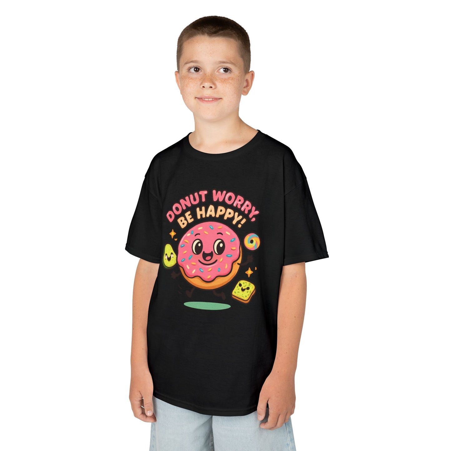 Kids' Donut Graphic Tee, Cute Kids Shirt, Fun Party Tee, Birthday Gift for Kids, Cartoon T-Shirt, Children's Apparel