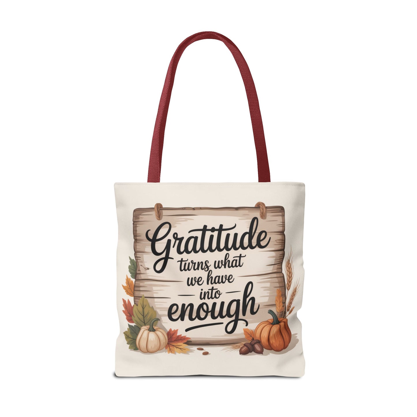 Gratitude Fall Tote Bag, Perfect for Thanksgiving, Eco-Friendly Shopping, Autumn Decor, Gift for Her