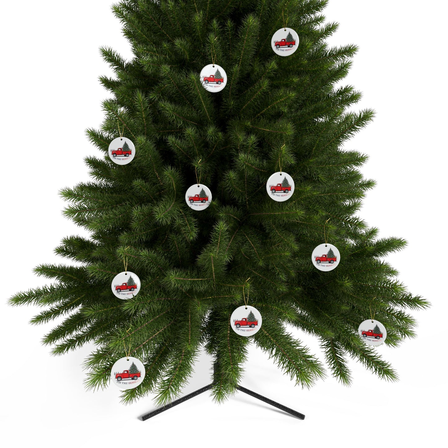 Christmas Truck Ceramic Ornaments