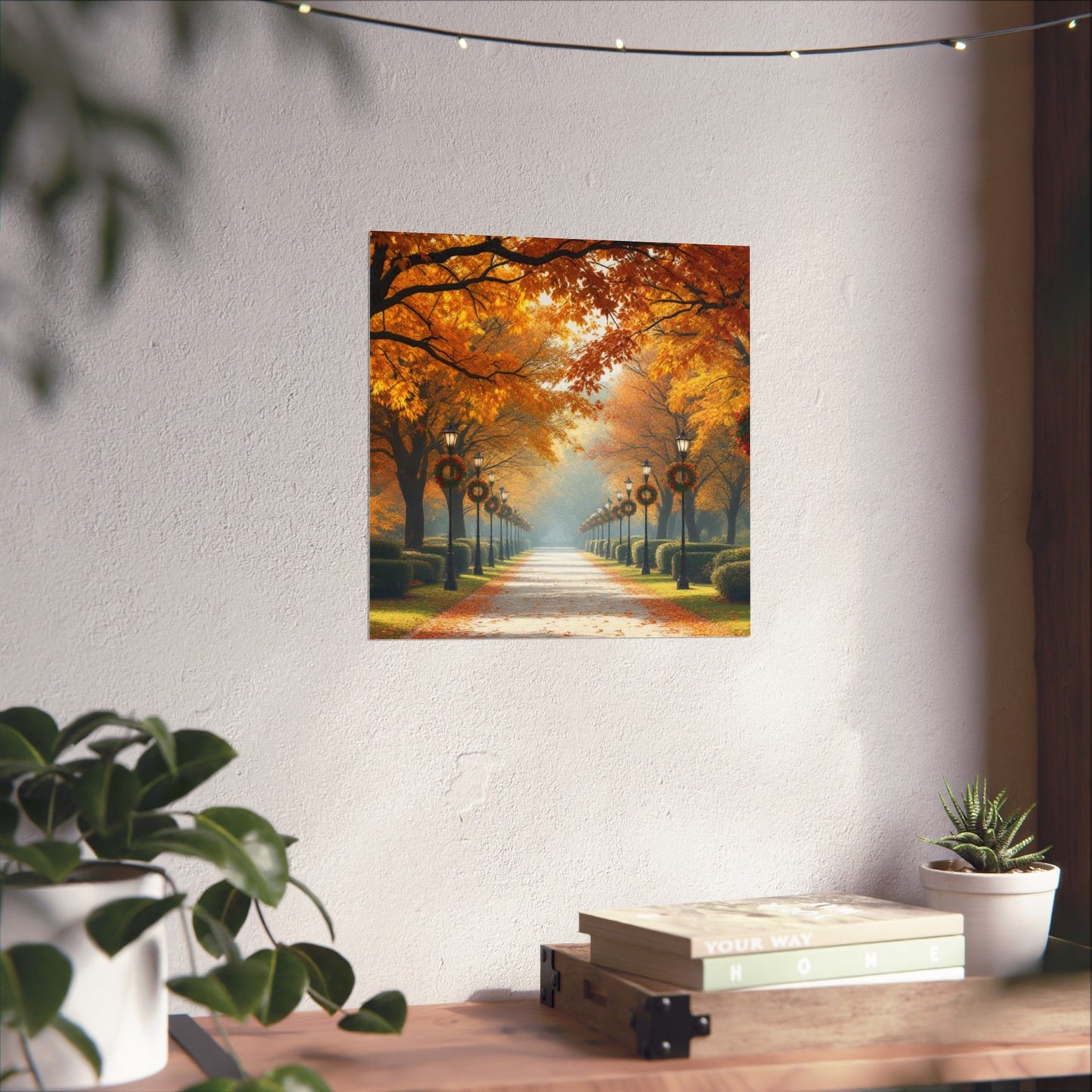 Autumn Pathway Wall Art, Matte Vertical Posters, Fall Decor, Seasonal Artwork, Cozy Home Vibes, Perfect for Thanksgiving
