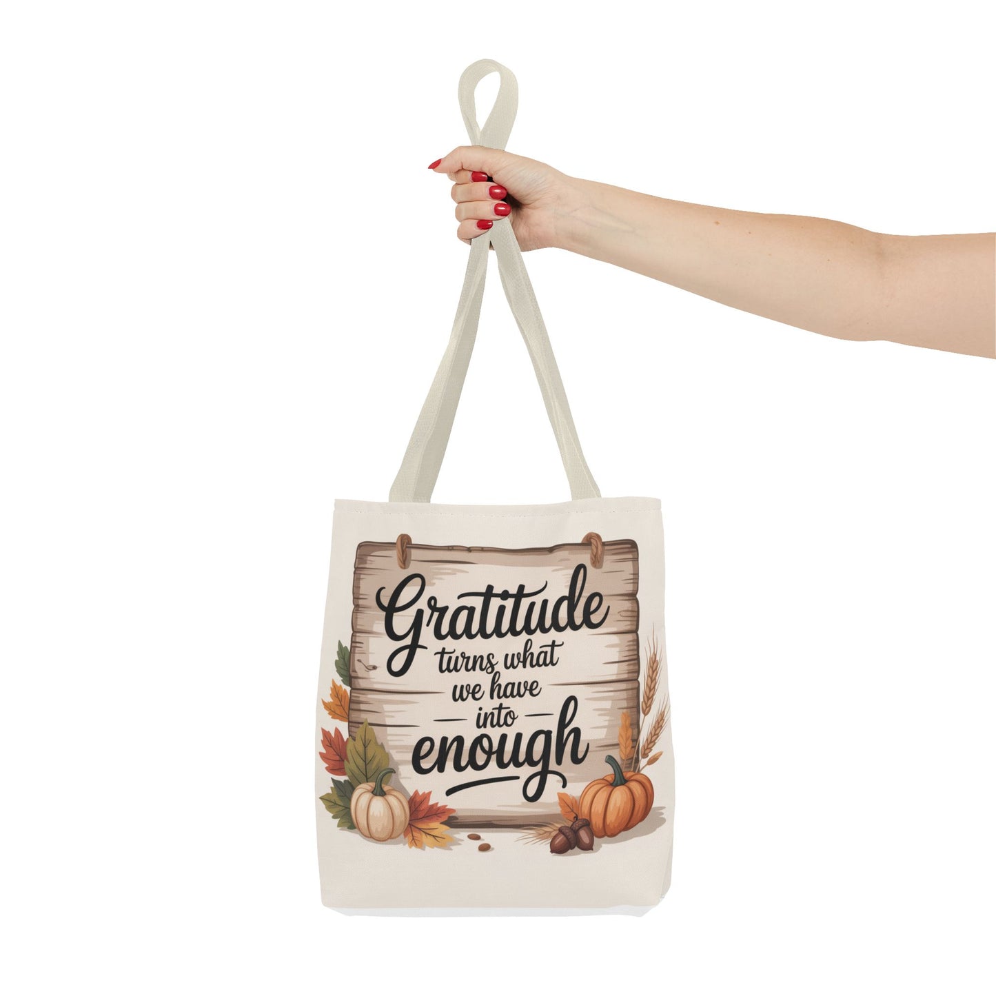 Gratitude Fall Tote Bag, Perfect for Thanksgiving, Eco-Friendly Shopping, Autumn Decor, Gift for Her