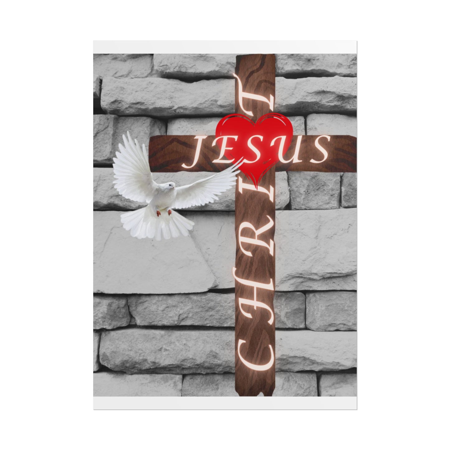 Poster Art with Cross and Holy Spirit