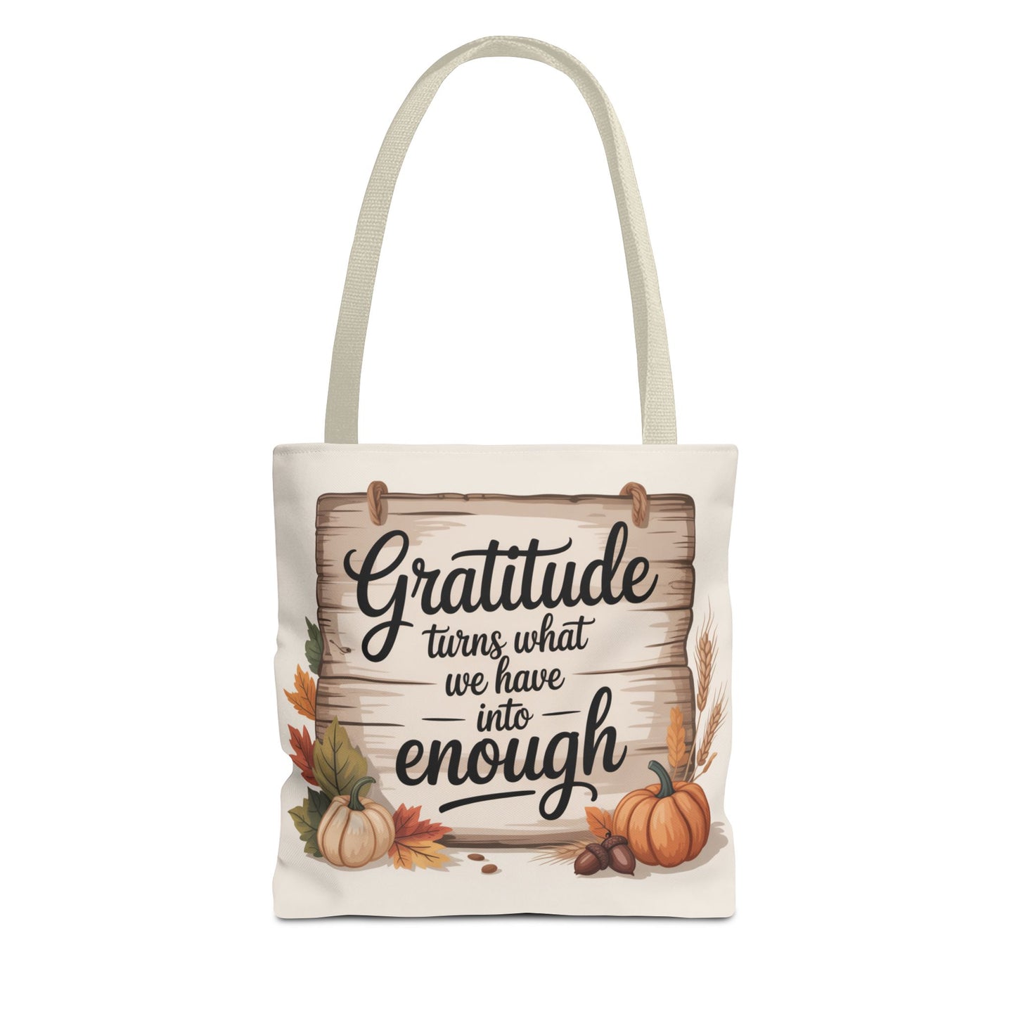 Gratitude Fall Tote Bag, Perfect for Thanksgiving, Eco-Friendly Shopping, Autumn Decor, Gift for Her