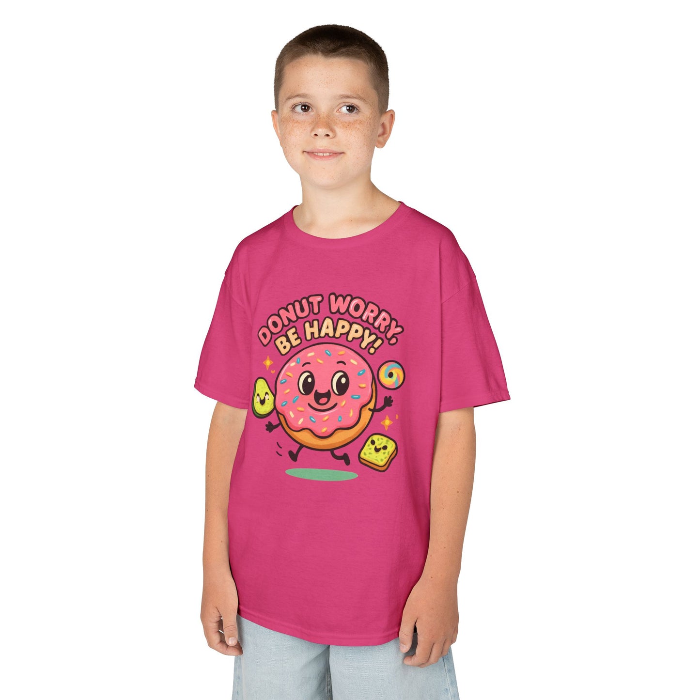 Kids' Donut Graphic Tee, Cute Kids Shirt, Fun Party Tee, Birthday Gift for Kids, Cartoon T-Shirt, Children's Apparel