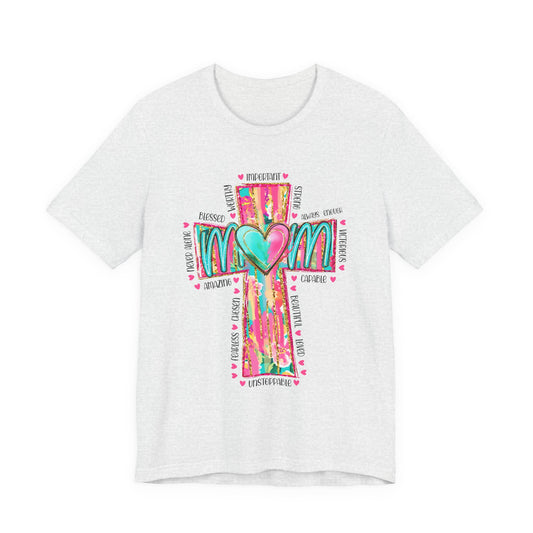 Christian Mom Tee — Encouraging Words & Heart Design