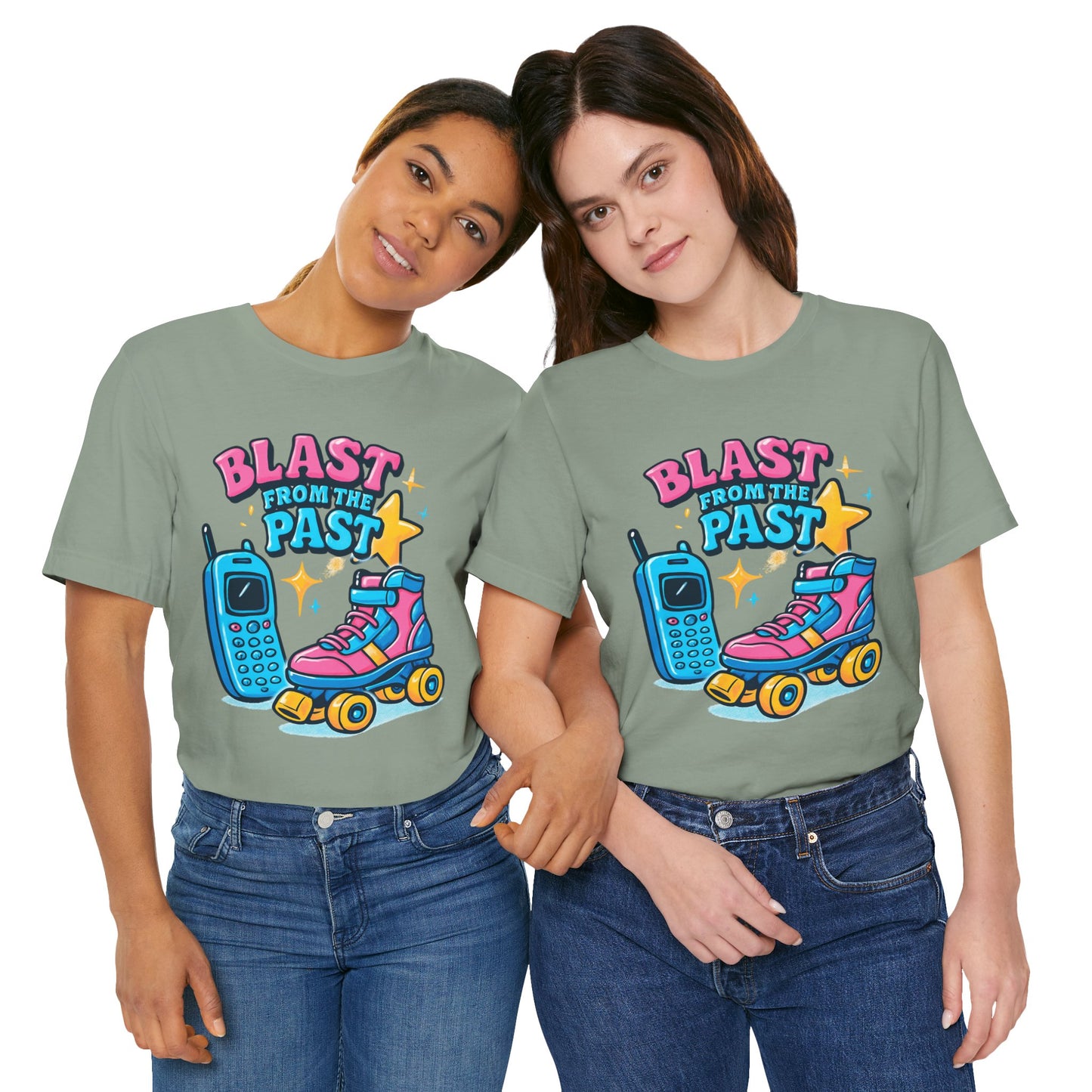 Retro Tee - Roller Skates & Cordless Phones Design