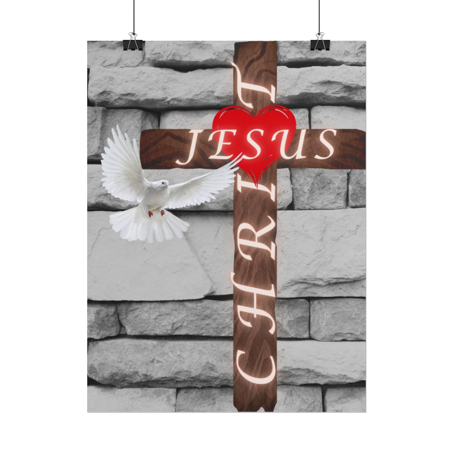 Poster Art with Cross and Holy Spirit