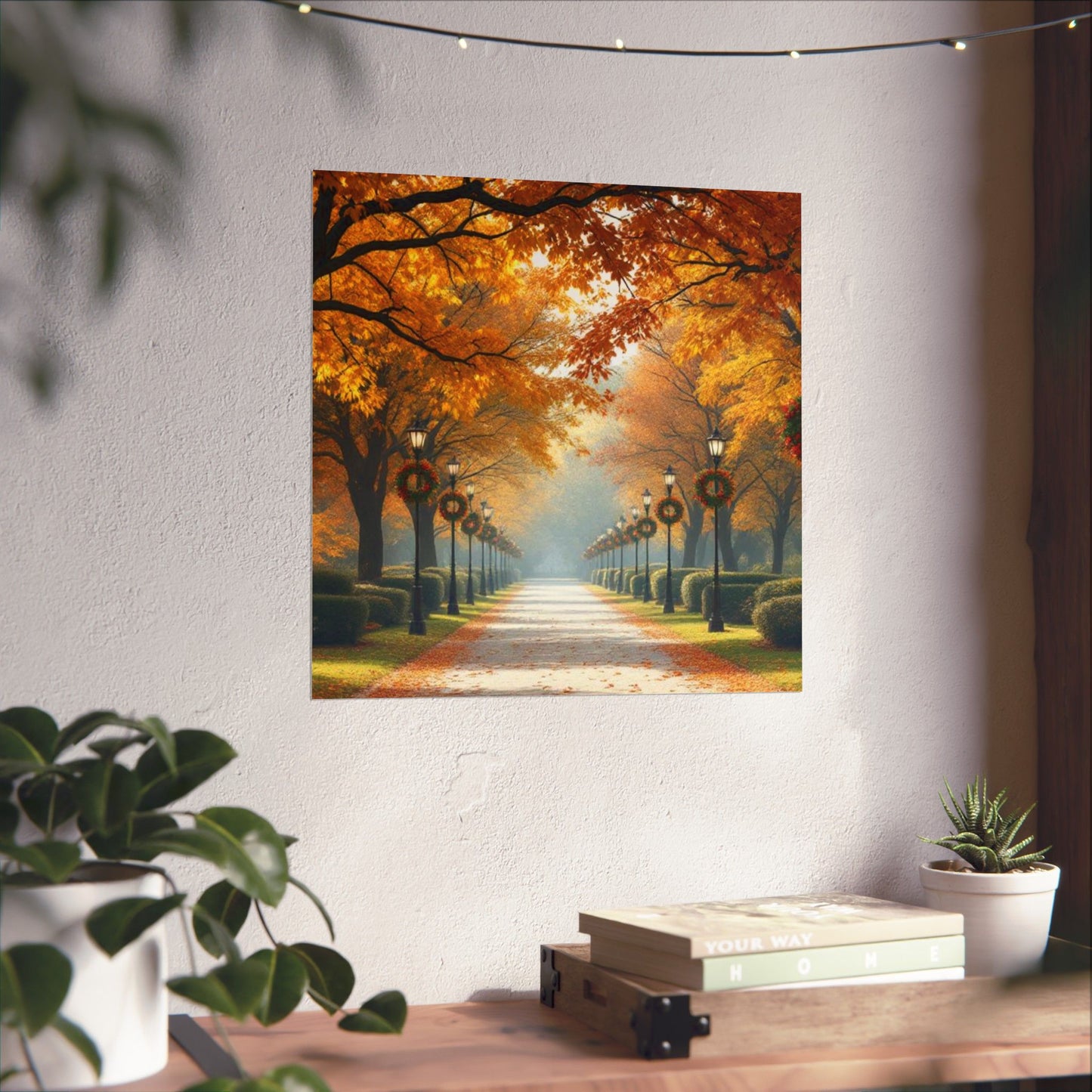Autumn Pathway Wall Art, Matte Vertical Posters, Fall Decor, Seasonal Artwork, Cozy Home Vibes, Perfect for Thanksgiving