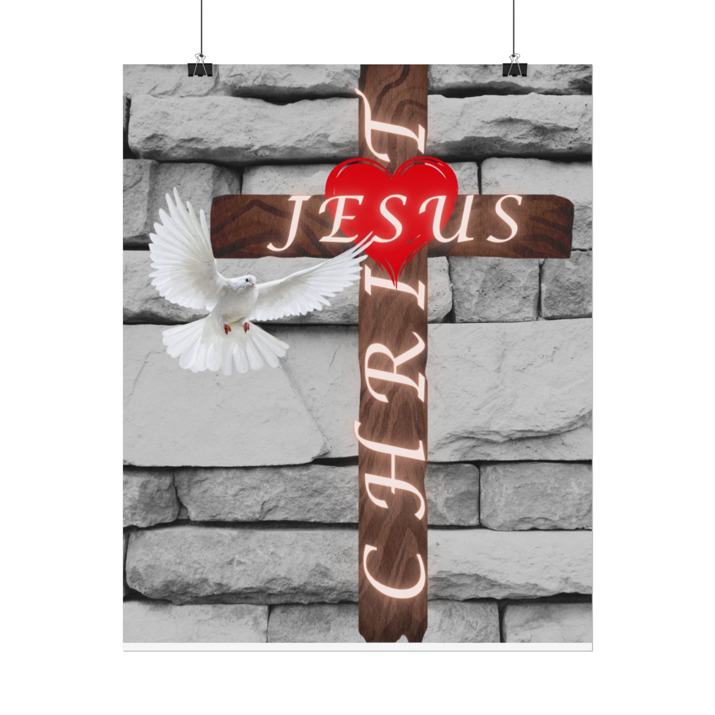 Poster Art with Cross and Holy Spirit