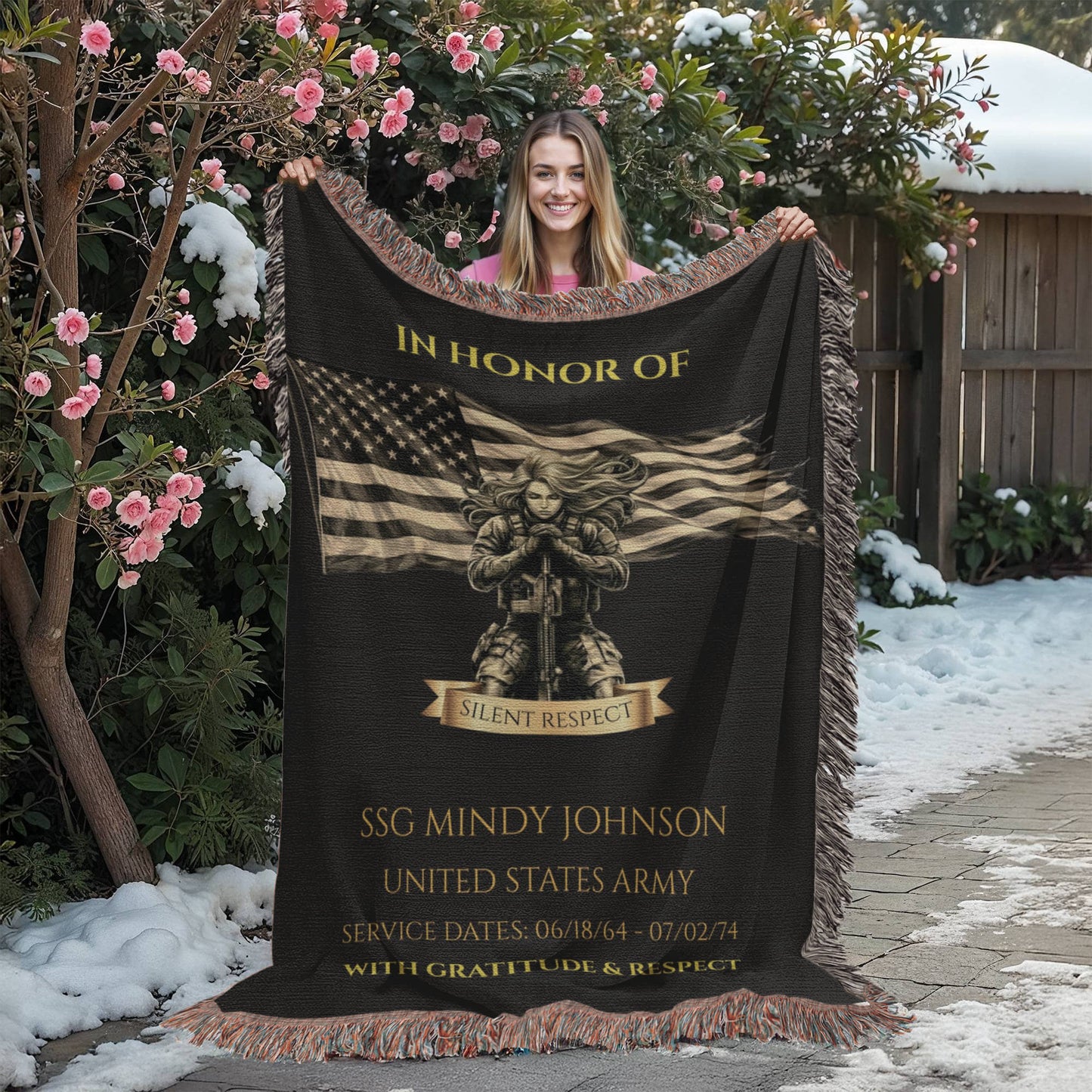 Personalized Veteran Wall Display Blanket – A Daily Tribute of Honor for a Living Service Member