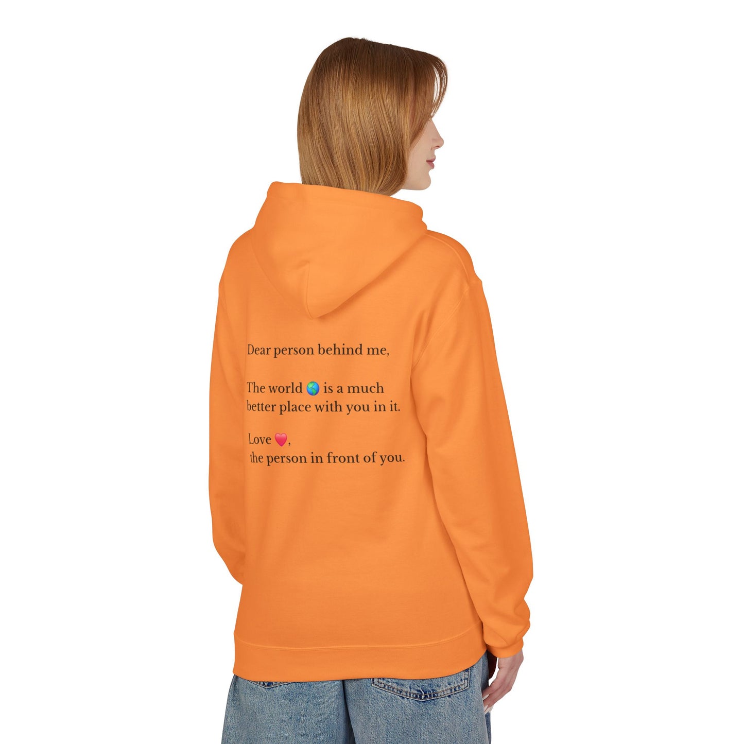 "You Are Enough" Inspirational Hoodie with Pointing Design (Back Message: Encouraging Note)