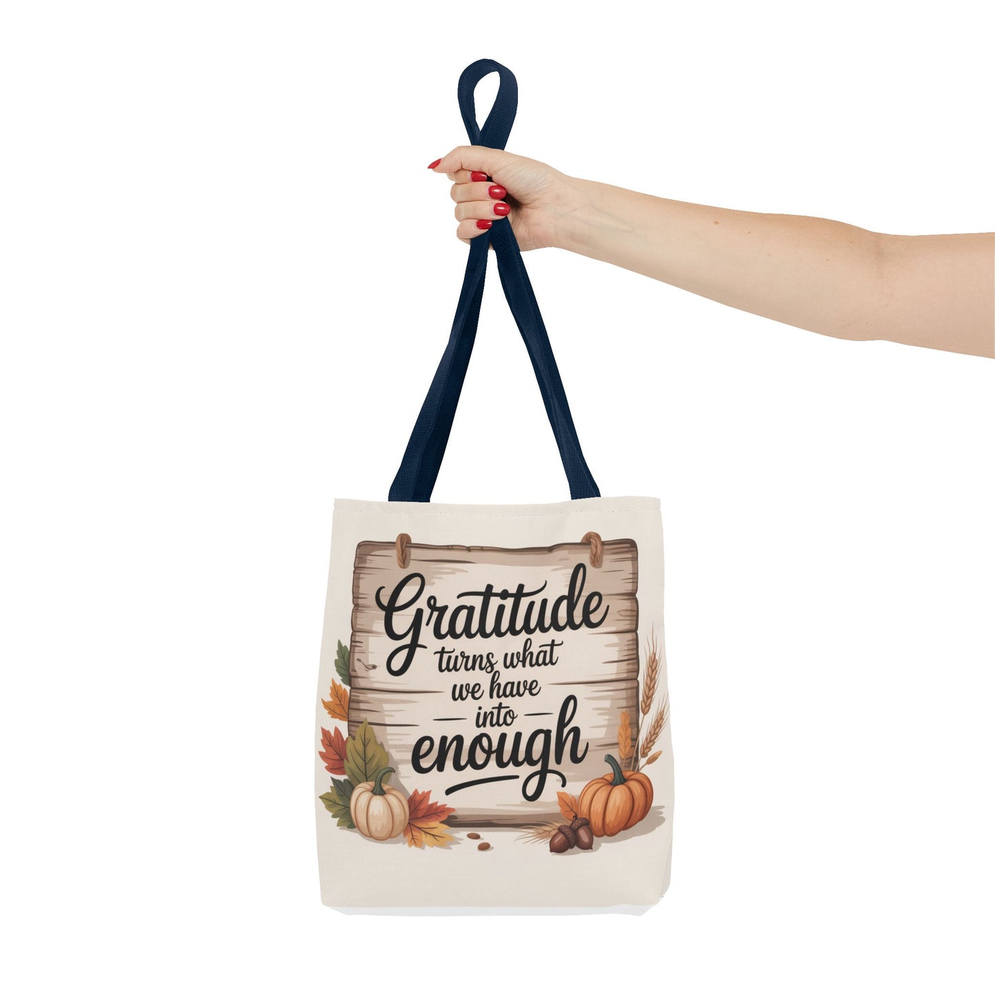 Gratitude Fall Tote Bag, Perfect for Thanksgiving, Eco-Friendly Shopping, Autumn Decor, Gift for Her