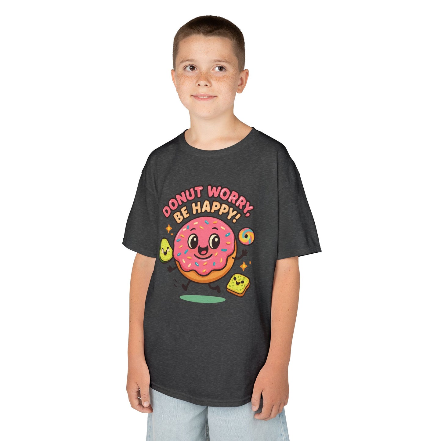 Kids' Donut Graphic Tee, Cute Kids Shirt, Fun Party Tee, Birthday Gift for Kids, Cartoon T-Shirt, Children's Apparel