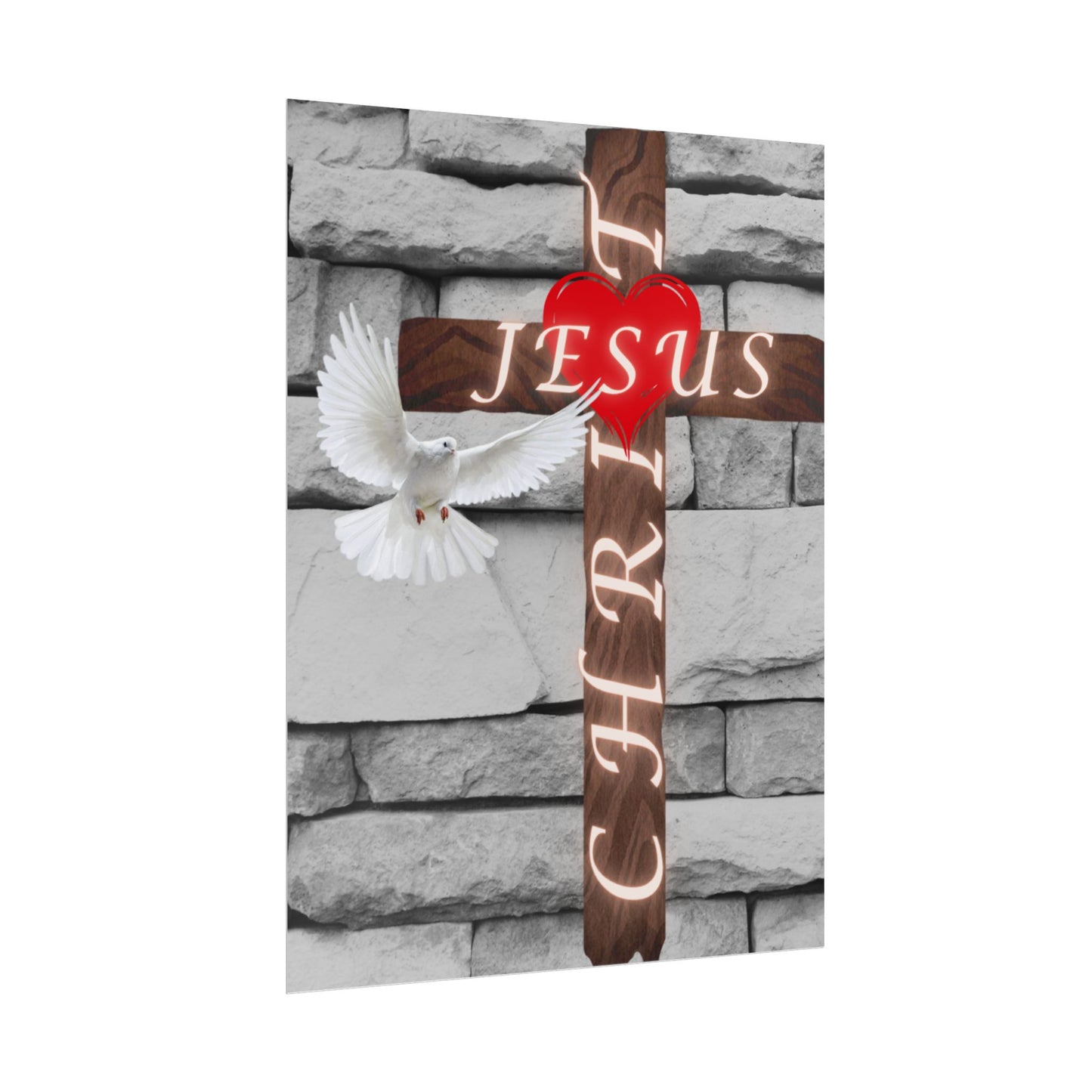 Poster Art with Cross and Holy Spirit