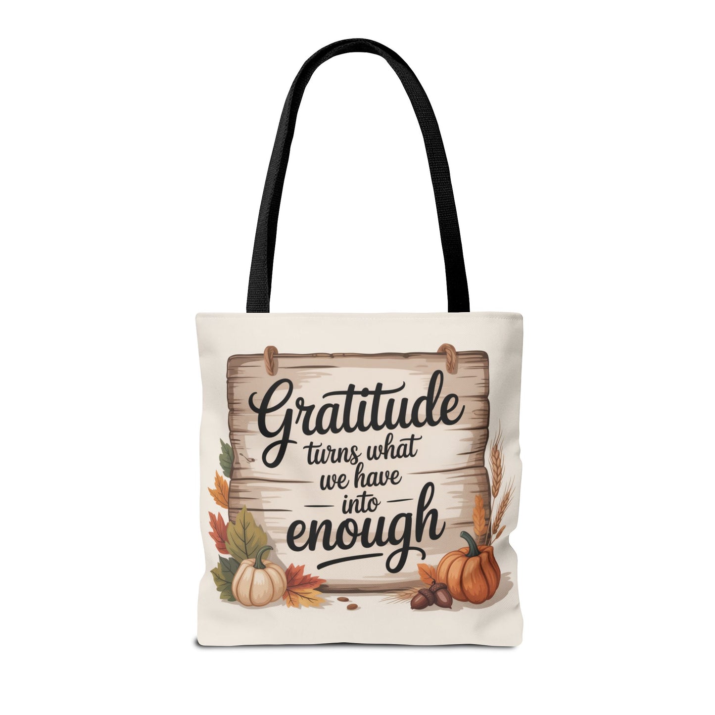 Gratitude Fall Tote Bag, Perfect for Thanksgiving, Eco-Friendly Shopping, Autumn Decor, Gift for Her