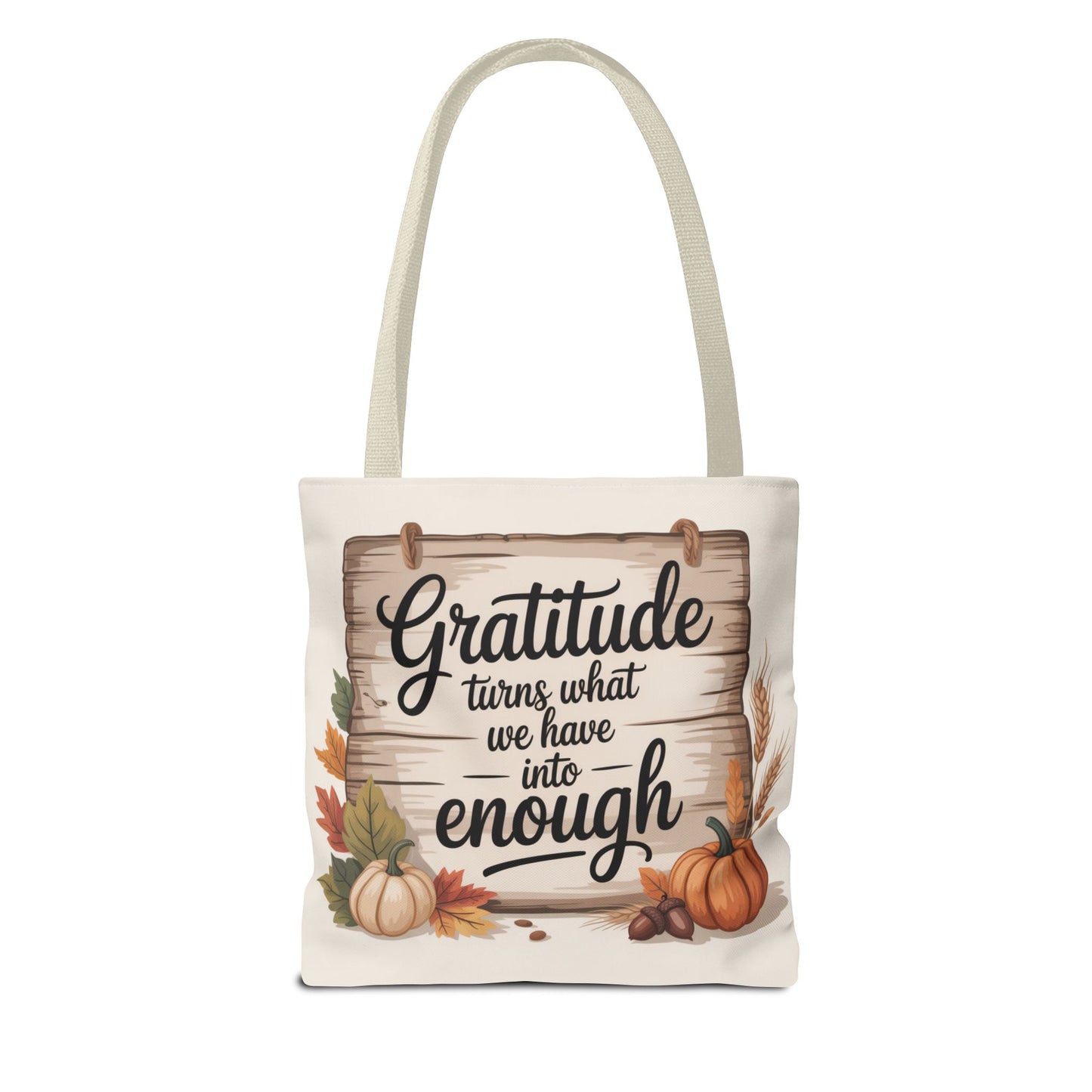 Gratitude Fall Tote Bag, Perfect for Thanksgiving, Eco-Friendly Shopping, Autumn Decor, Gift for Her