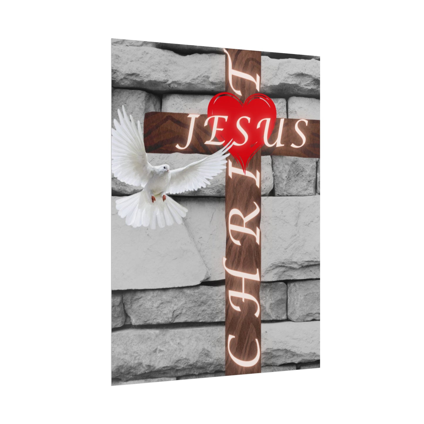 Poster Art with Cross and Holy Spirit