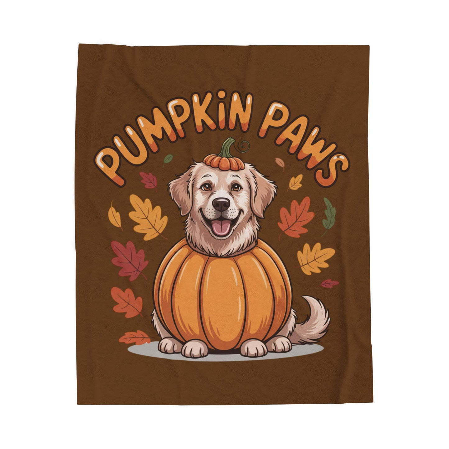Pumpkin Paws Velveteen Blanket